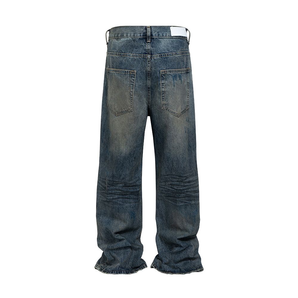 Jean × Vintage Distressed Washed Dirty Frayed Baggy Size US 32 / EU 48 - 2 Thumbnail