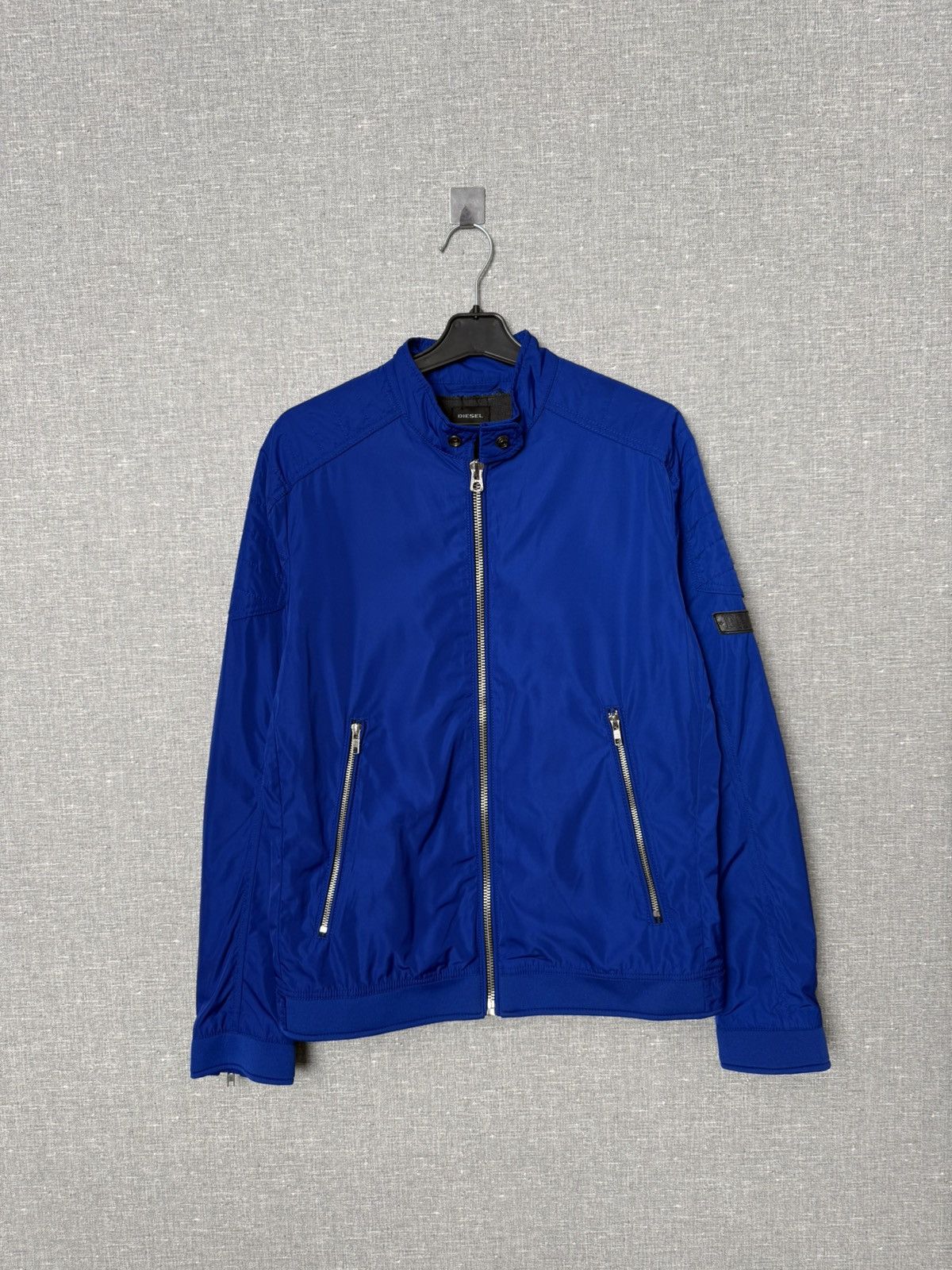 Diesel Diesel Blue Nylon Bomber Jacket Men’s Size M with Logo Patch Size US M / EU 48-50 / 2 - 9 Thumbnail