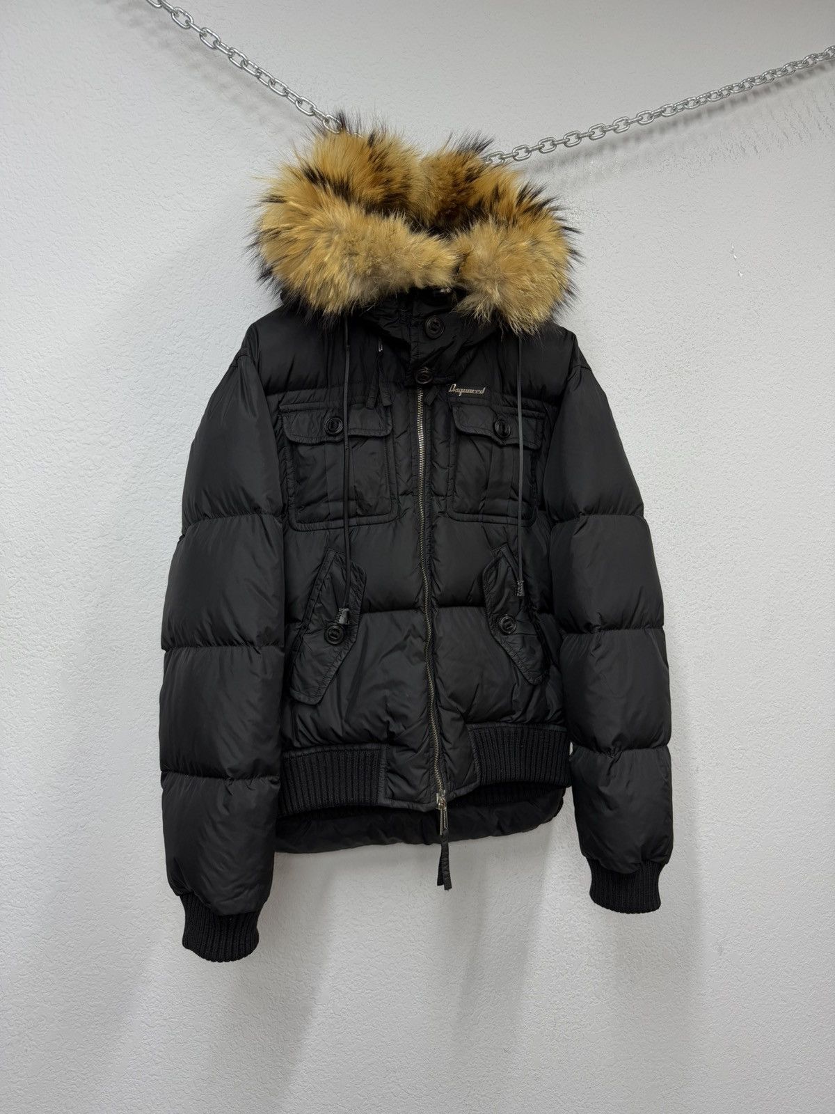 If Six Was Nine Vintage Dsquared2 Down Puffer Jacket Real Fur Cropped Y2K Size US M / EU 48-50 / 2 - 2 Thumbnail