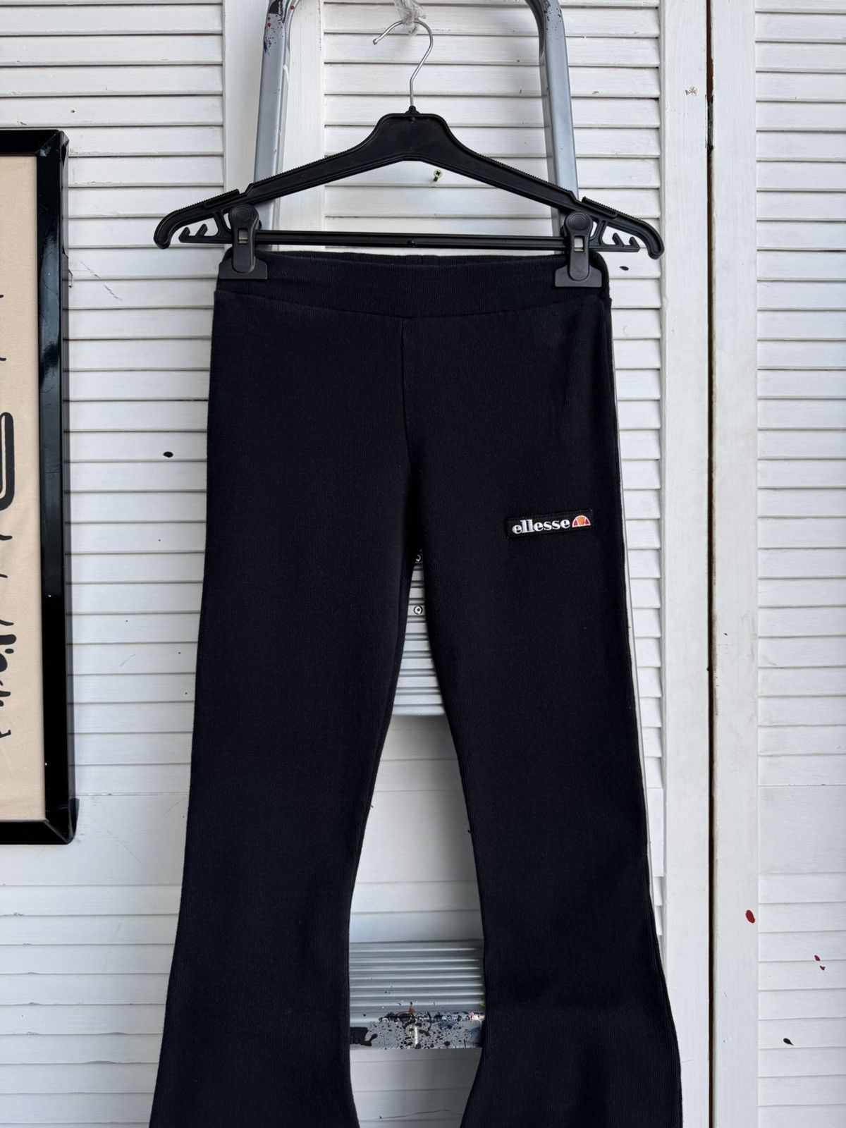 Ellesse Vintage Ellesse Flared Black Rib Pants Size 8 Size 27" / US 4 / IT 40 - 5 Thumbnail