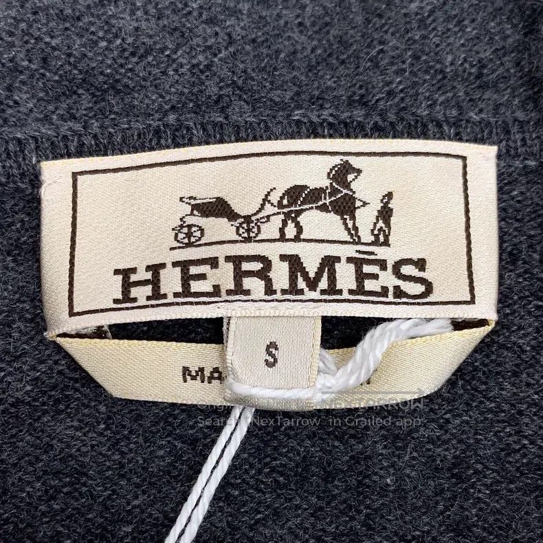 Hermes Hermes Dark Gray Cashmere Hooded Drawstring Zip-Up Long Sl Size US S / EU 44-46 / 1 - 6 Thumbnail
