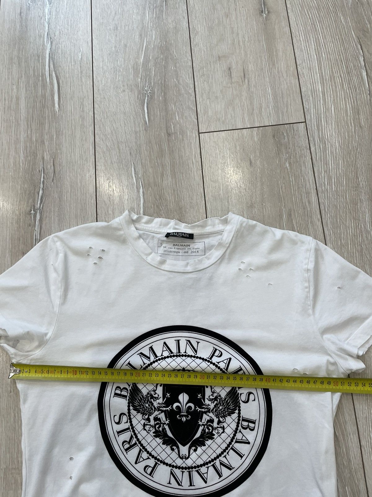 Balmain Balmain White Coin Flock T-shirt Size US M / EU 48-50 / 2 - 10 Thumbnail