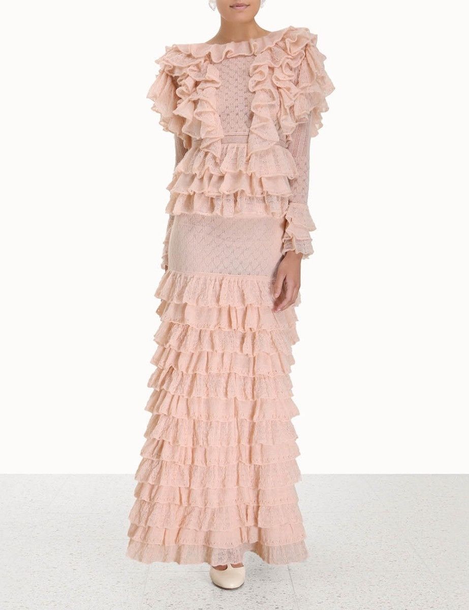 Zimmermann oc11z0425 Luminosity Lace Frill Skirt in Light Pink Size 27" / US 4 / IT 40 - 2 Thumbnail