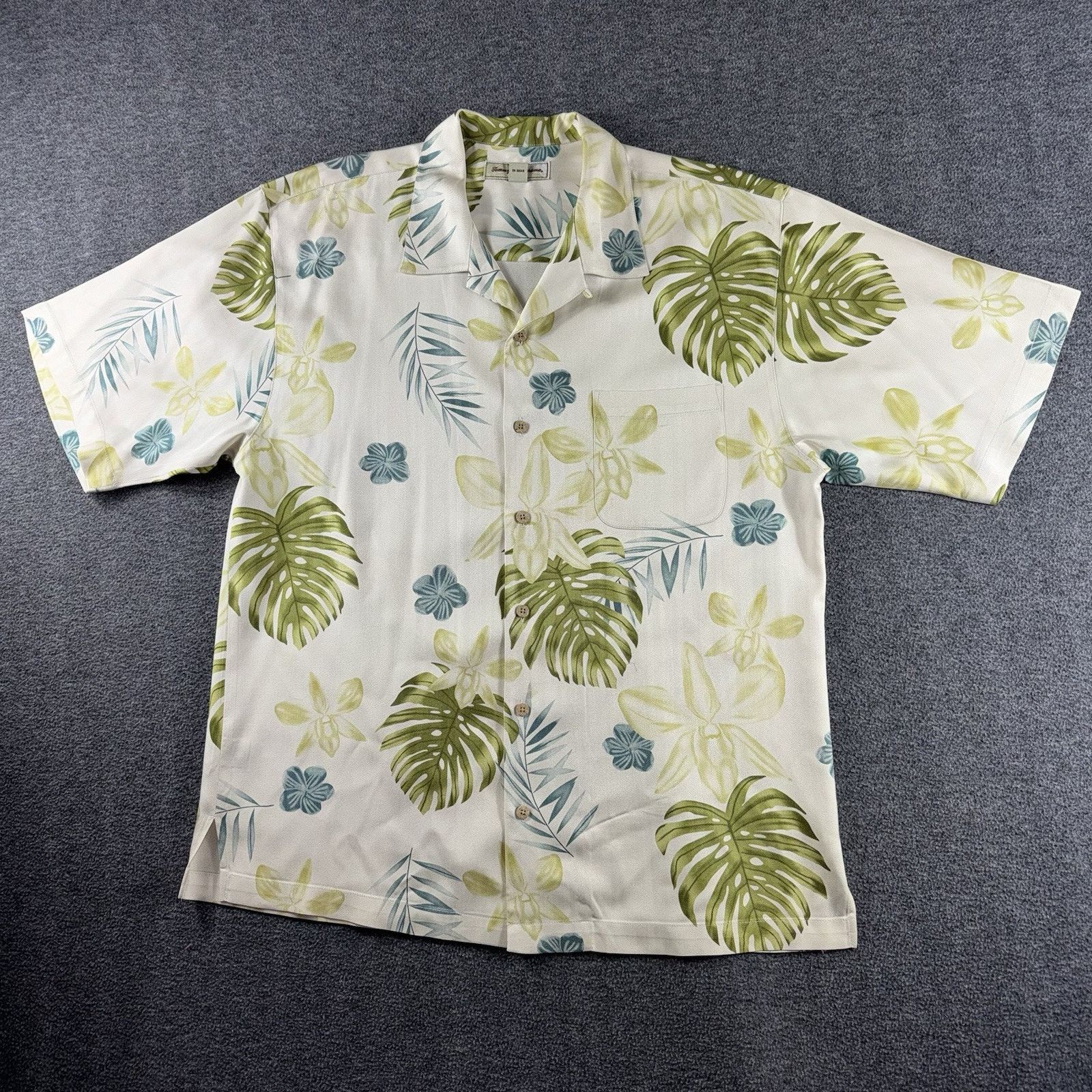 Tommy Bahama Tommy Bahama Men's silk Hawaiian palm leaf camp shirt Sz L Size US L / EU 52-54 / 3 - 2 Thumbnail