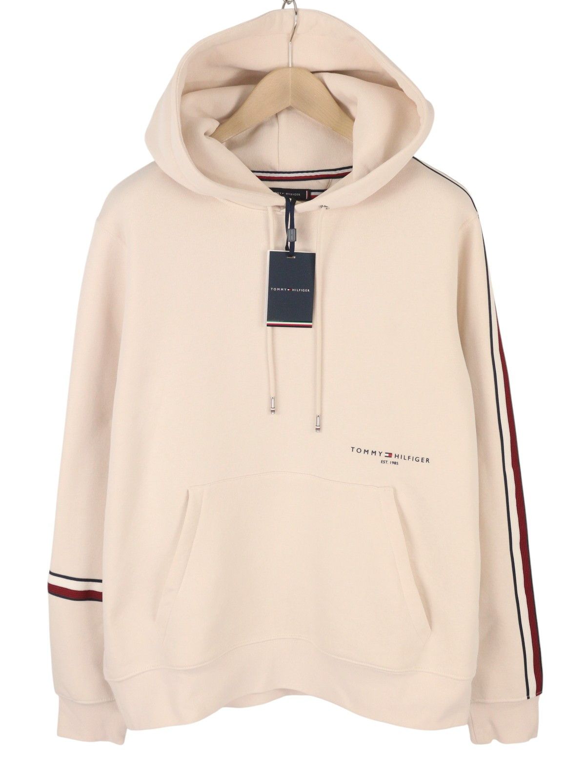 Tommy Hilfiger NEW GLOBAL STRIPE XL Feather White Hoodie 87400 Size US XL / EU 56 / 4 - 1 Thumbnail