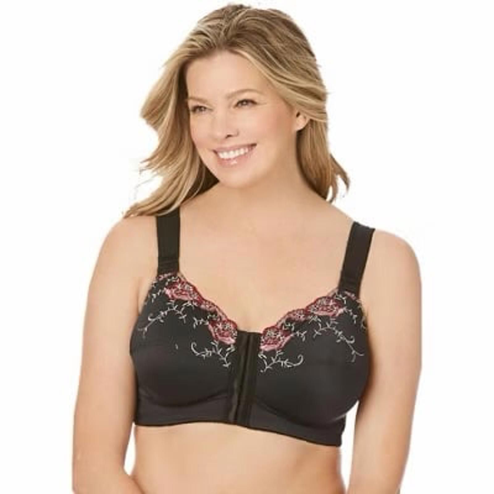 Other Black Floral Embroidered Bra with Lace Detail Size 42/95E Size ONE SIZE - 1 Thumbnail