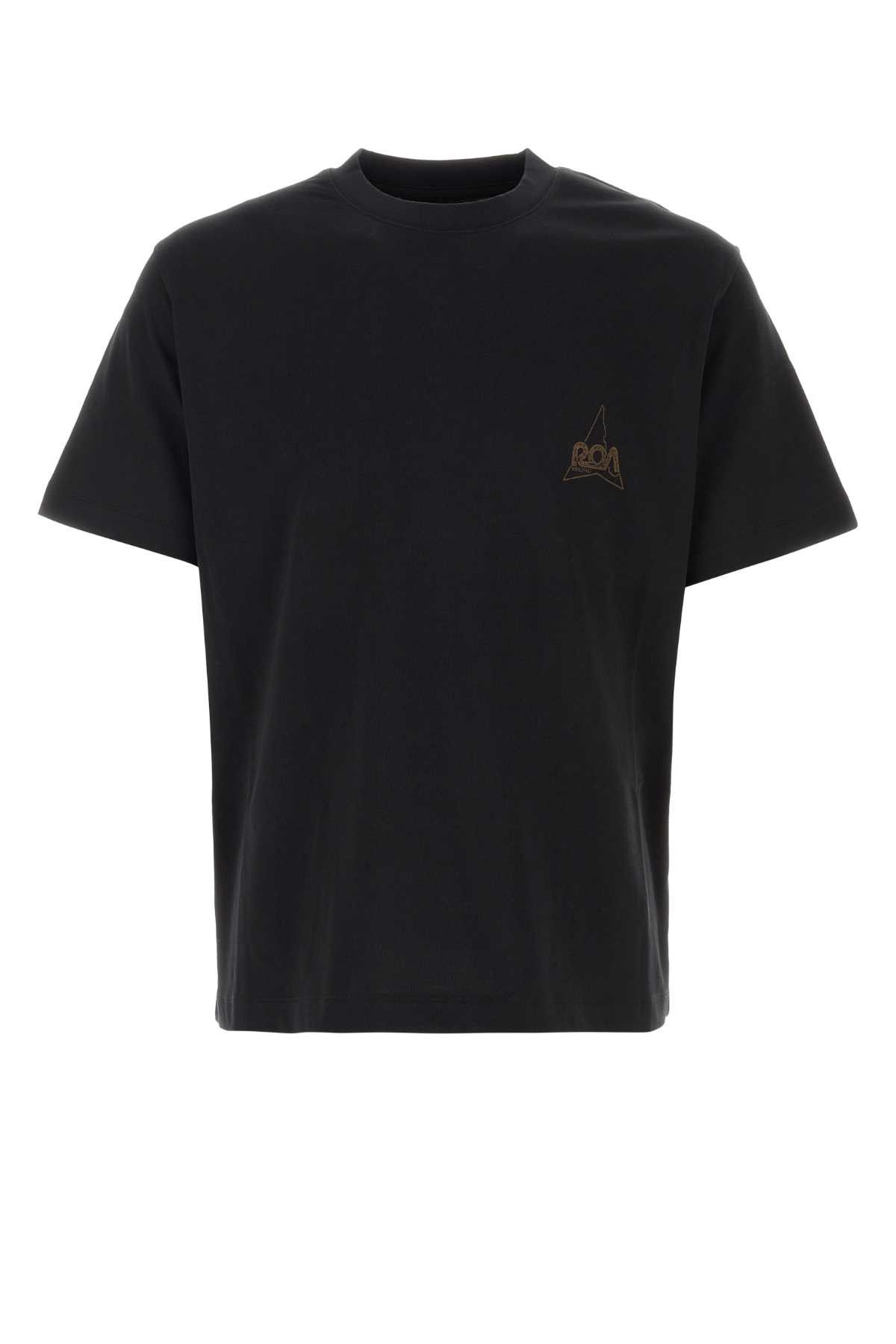 image of Roa Black Cotton T-Shirt, Men's (Size Large)