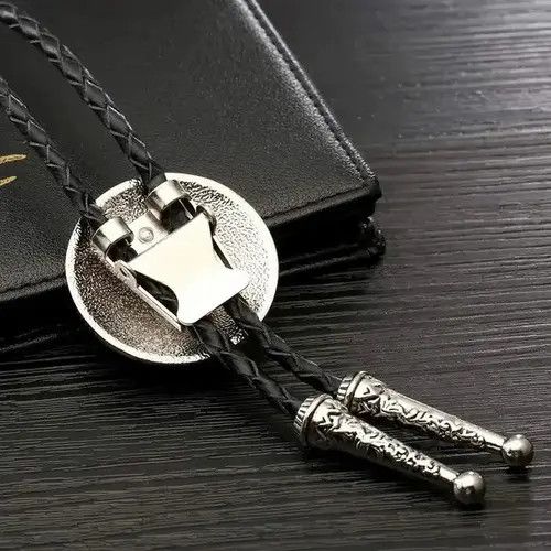 Cowboy Equipment × Vintage Vintage Metal Flower Leather Rope Bolo Tie Size ONE SIZE - 3 Thumbnail