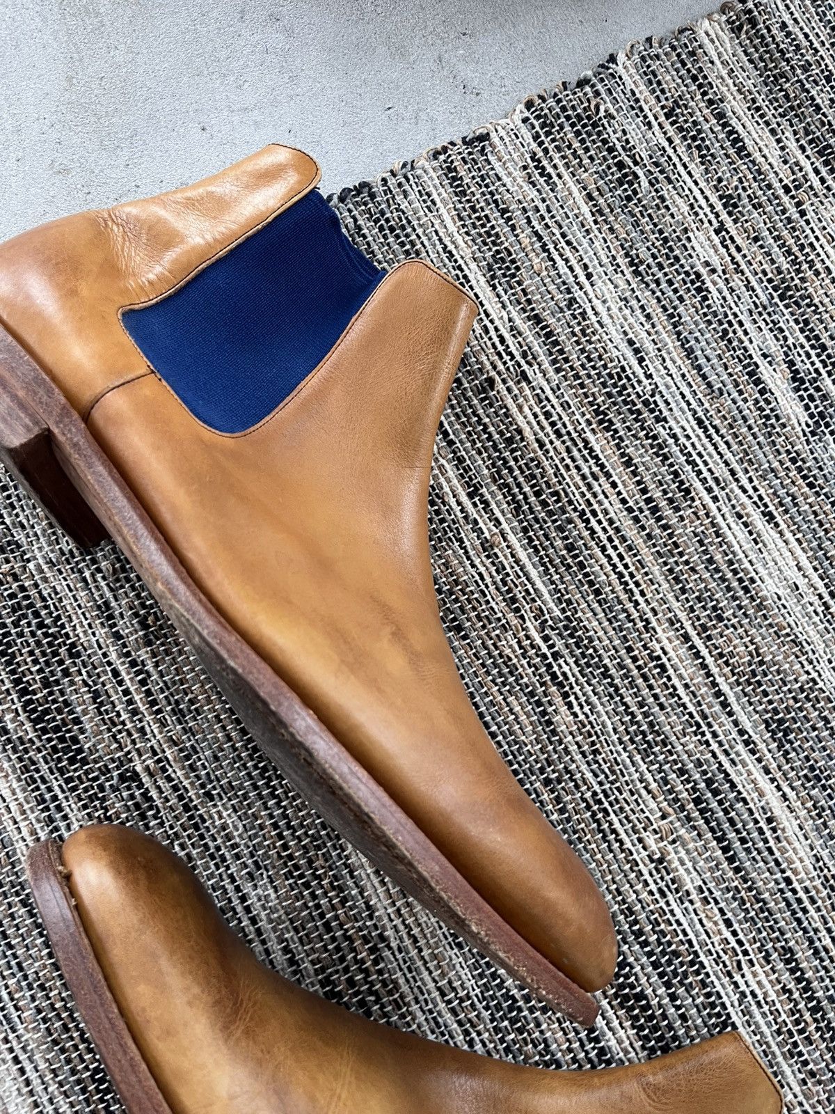 Barker Vintage Luxury Barker Brown Yellow Leather Chelsea Boots Y2K Size US 11.5 / EU 44-45 - 4 Thumbnail