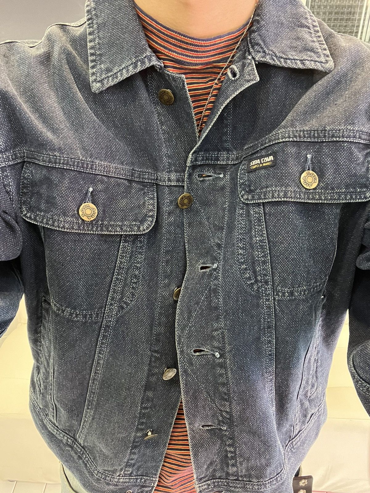 Japanese Brand Vintage Japan Denim jacket /Lupo Di Mare Sina cova Size US L / EU 52-54 / 3 - 9 Thumbnail