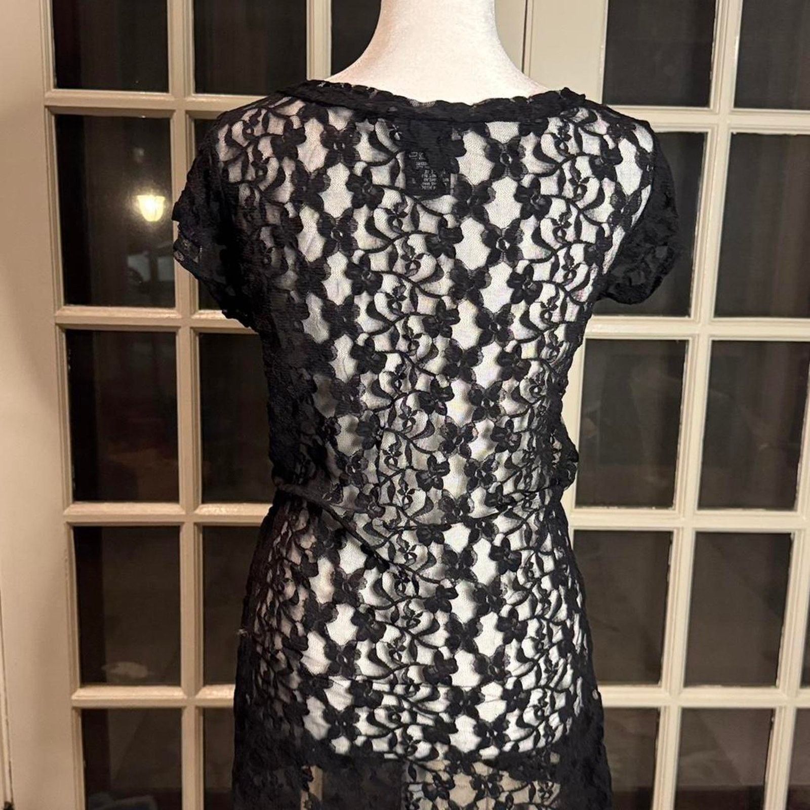 Other Black lace mini dress/ top Size L / US 10 / IT 46 - 3 Thumbnail