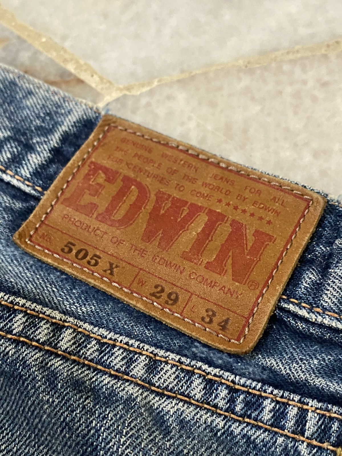 Edwin Vintage Edwin 505x Washed Orange Tab Ripped Selvedge Denim Size US 30 / EU 46 - 18 Thumbnail