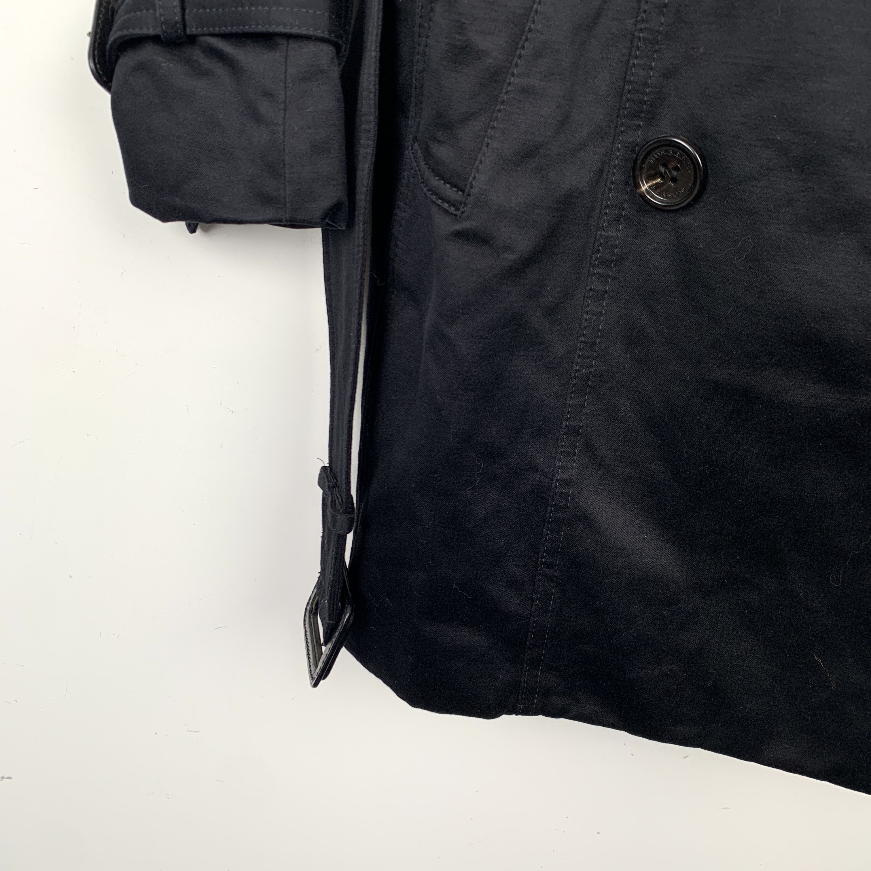 Burberry Burberry Trench Coat – Black Double-Breasted Belted (XS) Size XS / US 0-2 / IT 36-38 - 4 Thumbnail