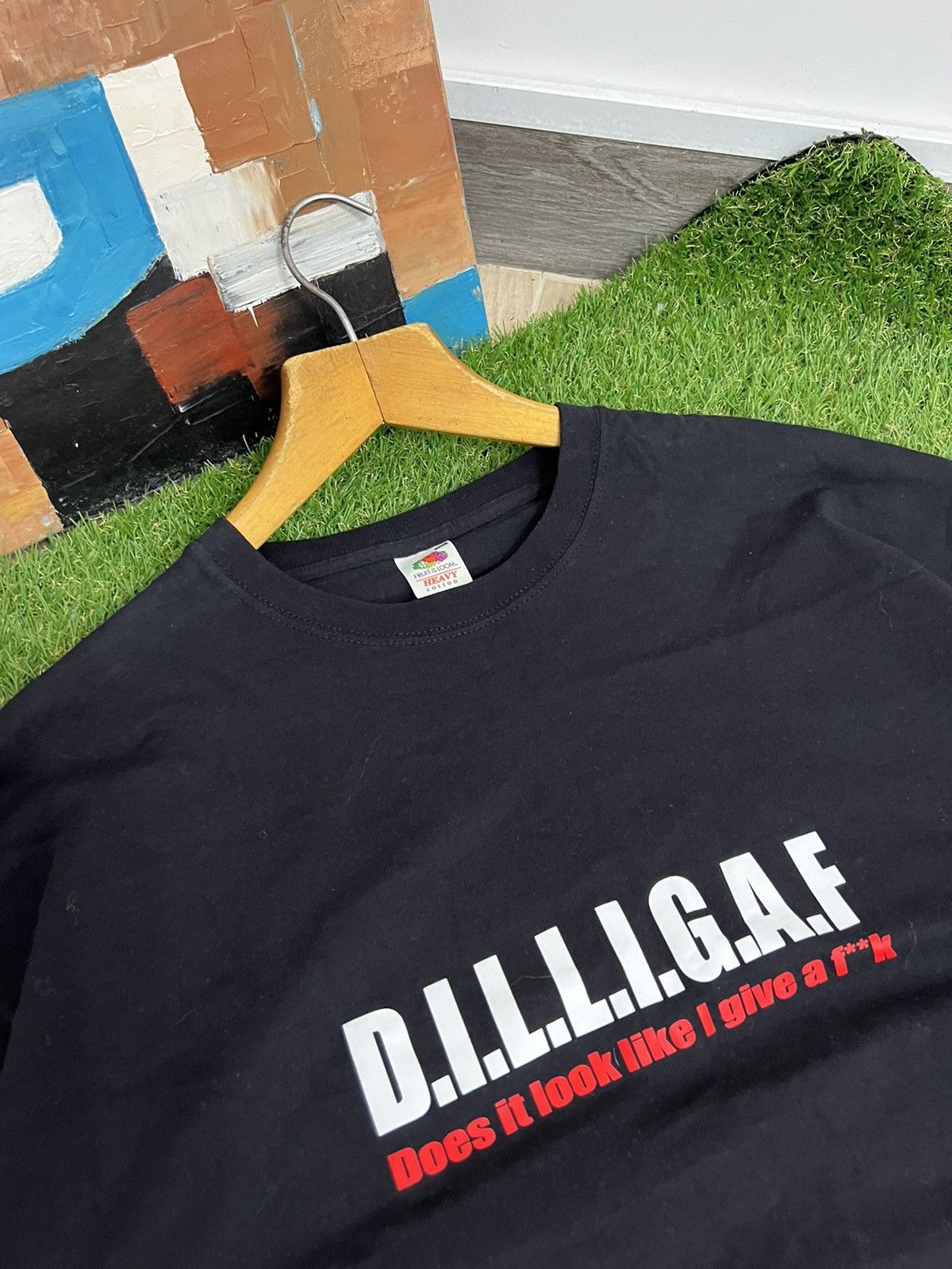 Vintage Dilligaf T-Shirt Funny Joke XL Y2K Size US XXL / EU 58 / 5 - 4 Thumbnail