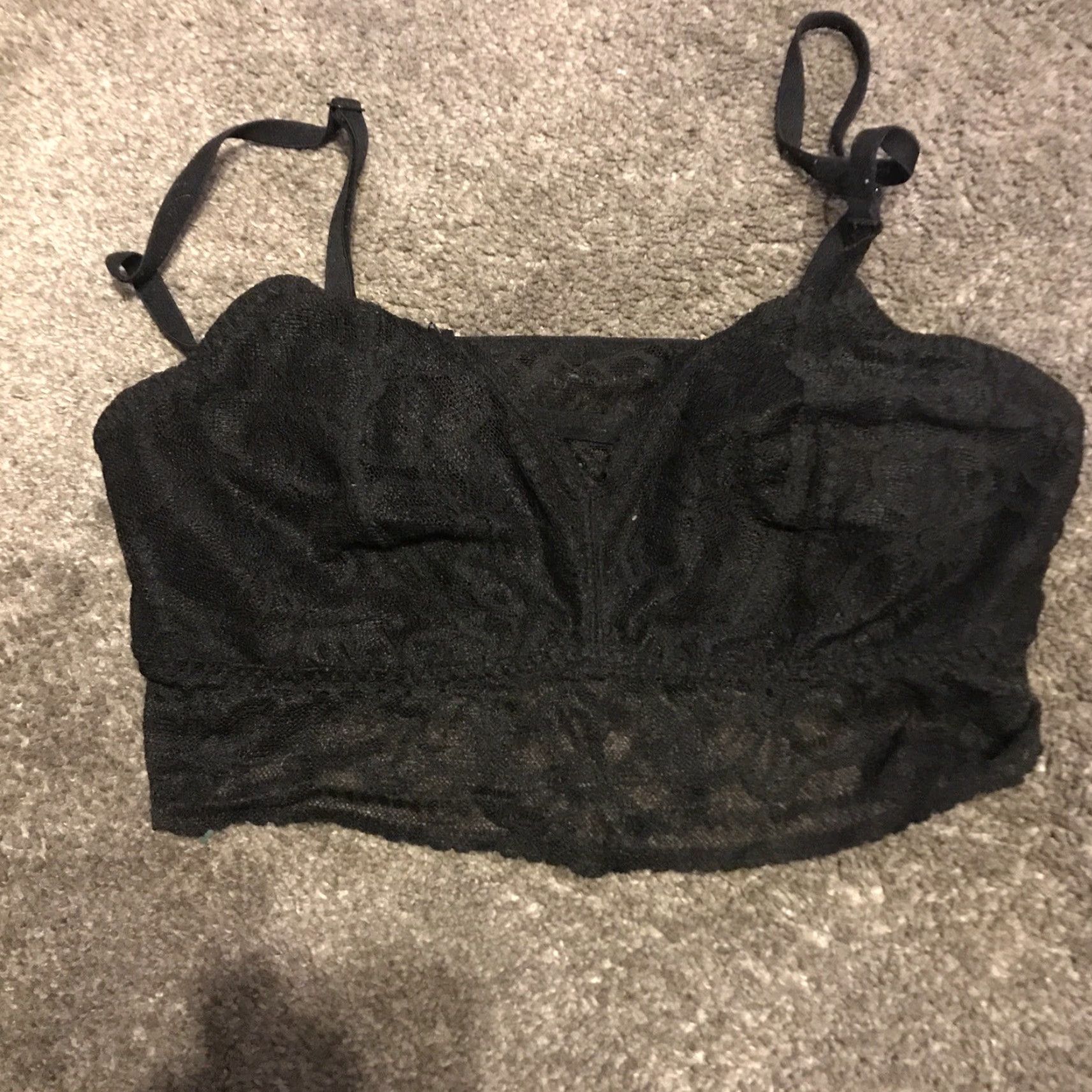 Victoria's Secret VINTAGE? Victoria's Secret Pink Lace Bralette Bra Women M Medium Black Bralette Victoria's Secret Womens Black Lace Bralette M Size ONE SIZE - 2 Thumbnail