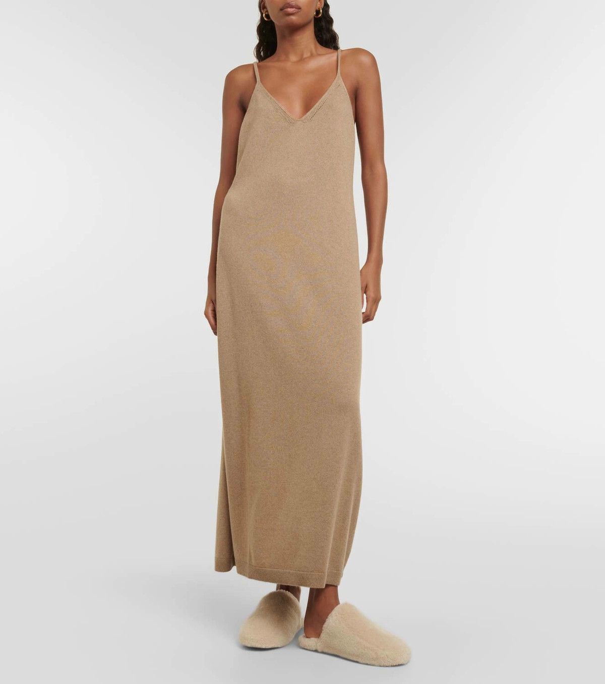 Loro Piana o1srvl11e1024 Cocooning Baby Cashmere Maxi Dress in Brown Size XL / US 12-14 / IT 48-50 - 7 Thumbnail