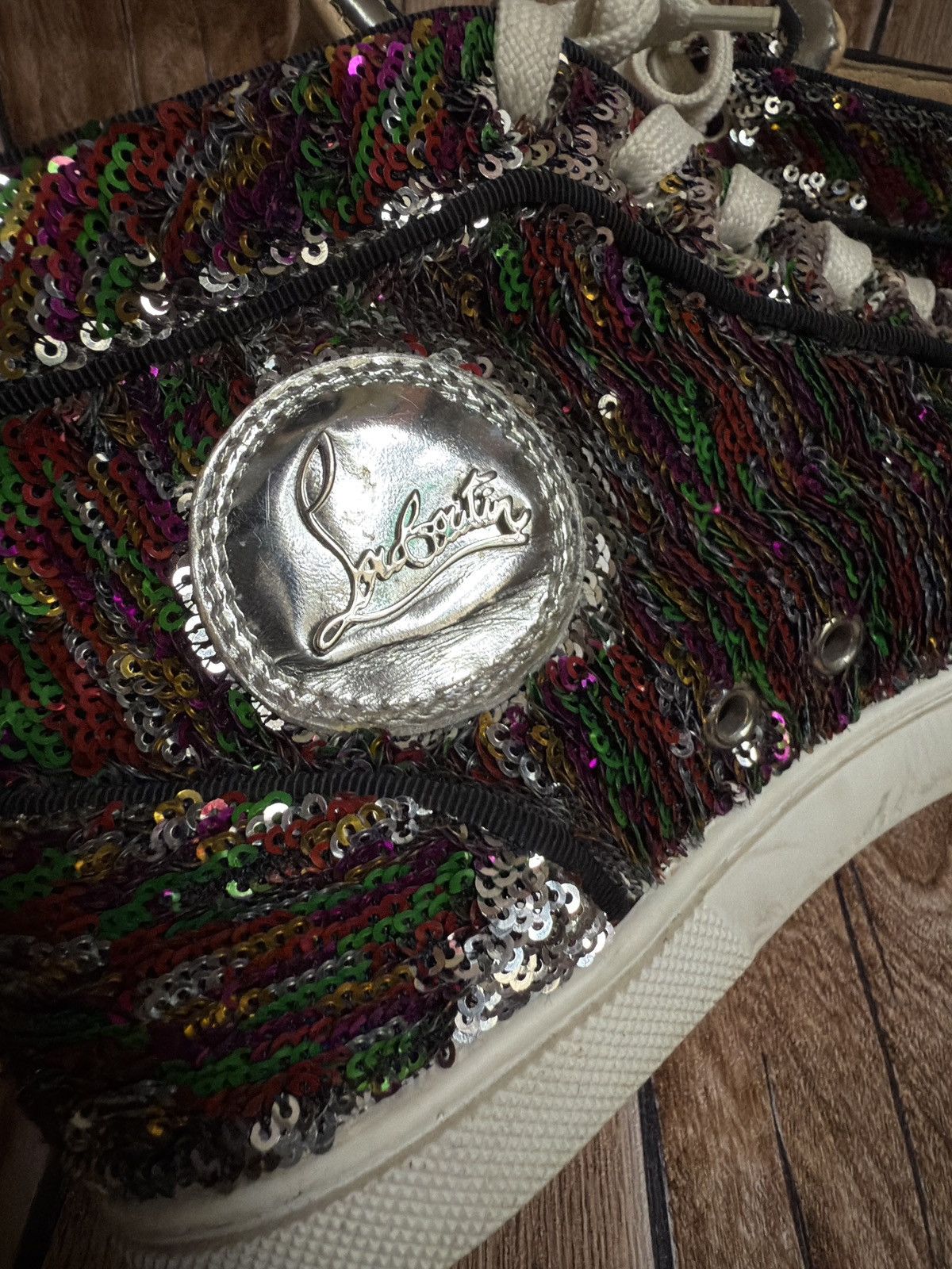 Christian Louboutin ❤️🔥Bip bip sequin trainers Size US 7.5 / IT 37.5 - 12 Thumbnail