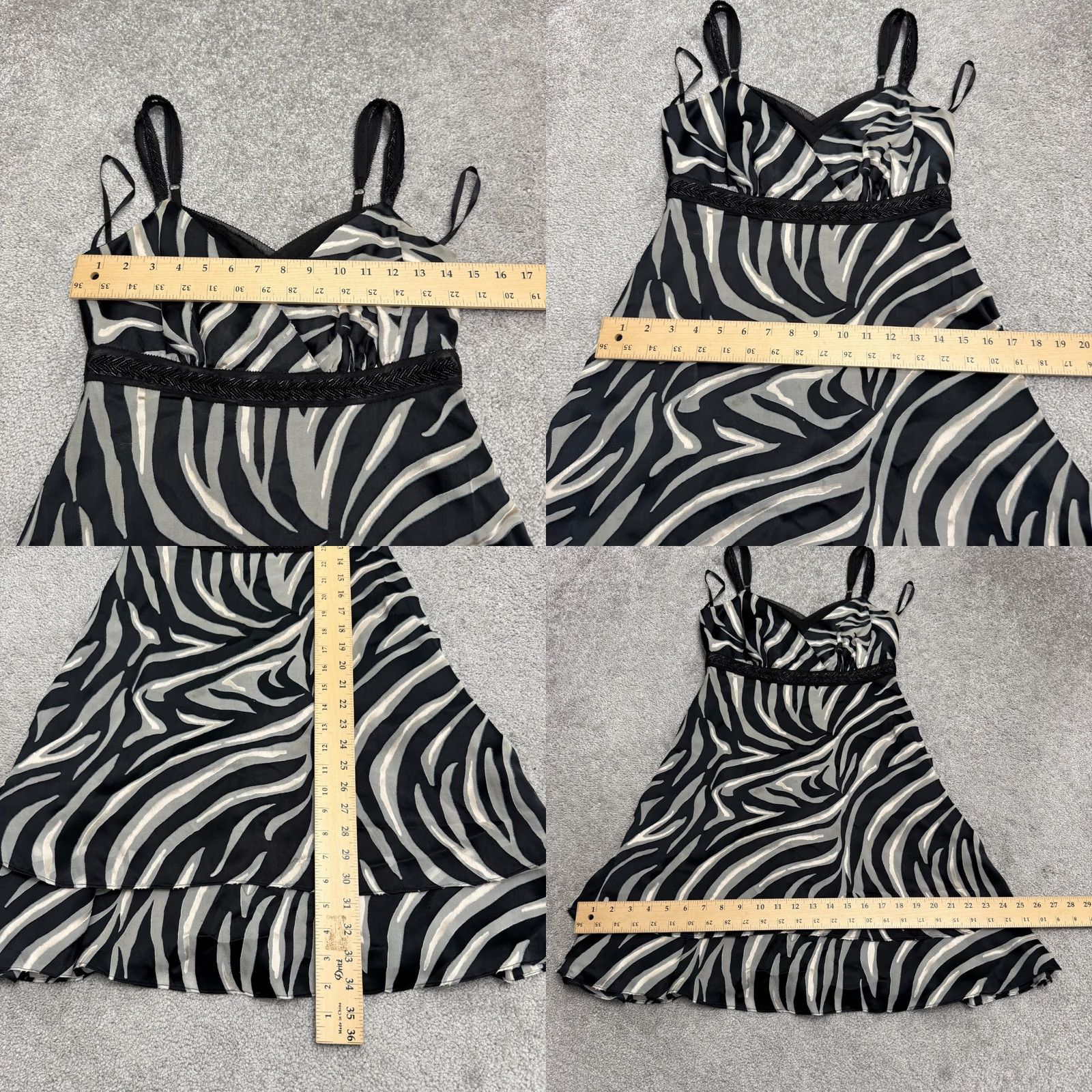 White House Black Market White House Black Market Zebra Print Beaded Mini Dress Womens 0 Black White Size XS / US 0-2 / IT 36-38 - 10 Thumbnail