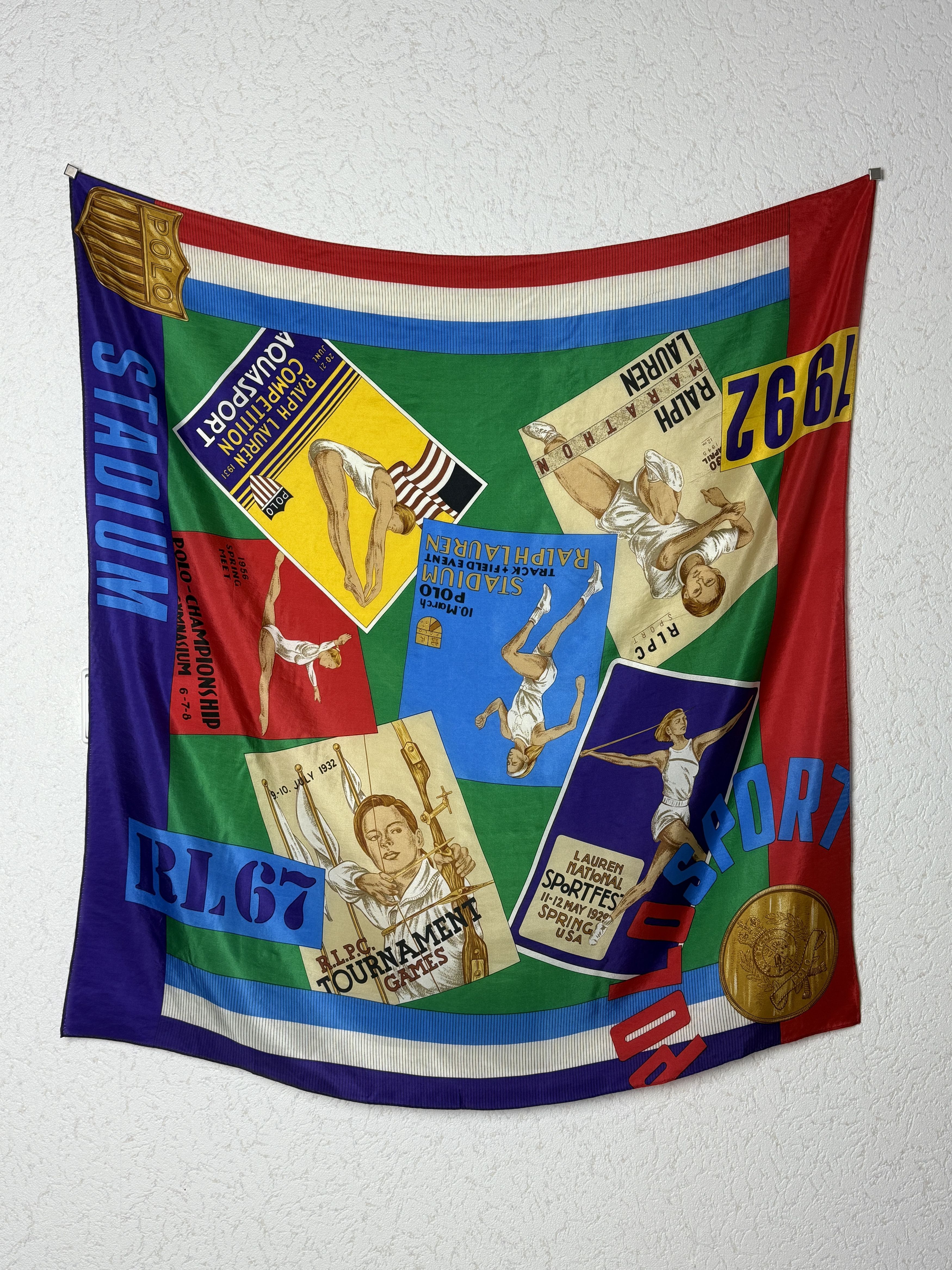 Polo Ralph Lauren Polo Ralph Lauren vintage stadium silk scarf Size ONE SIZE - 2 Thumbnail