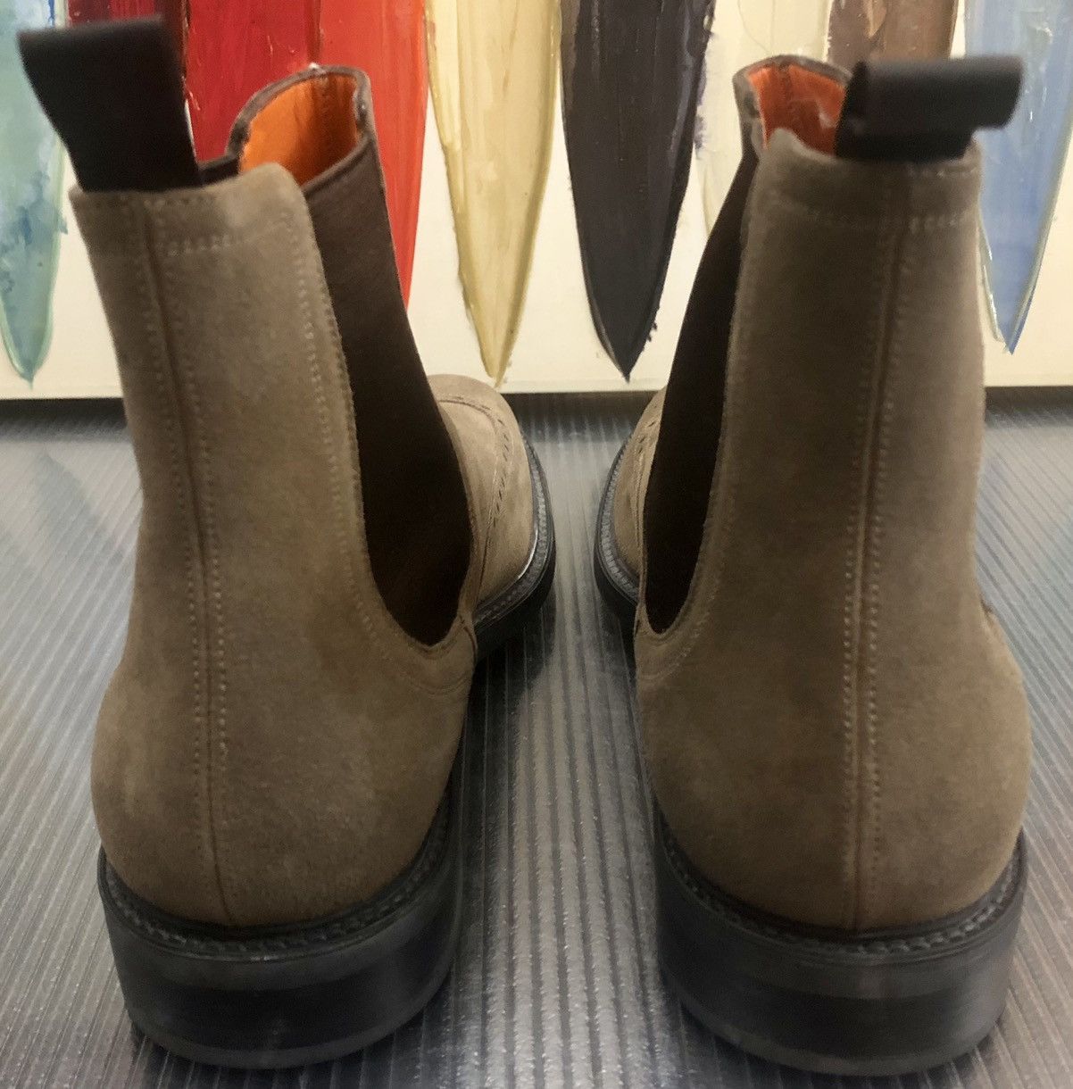 Santoni Santoni 🇮🇹 brown suede commando Chelsea boots 11.5 US NEW Size US 11.5 / EU 44-45 - 12 Thumbnail