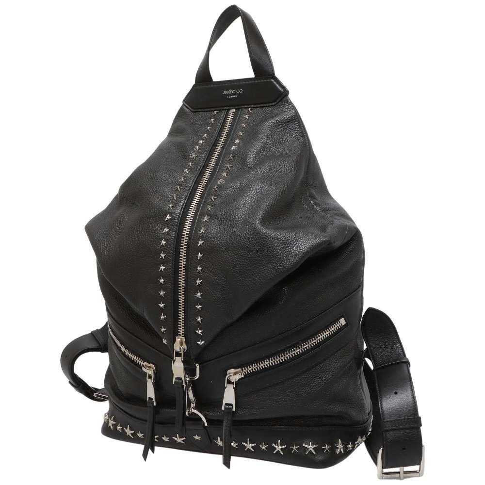 image of Jimmy Choo Backpack Studded Leather Black, Women's