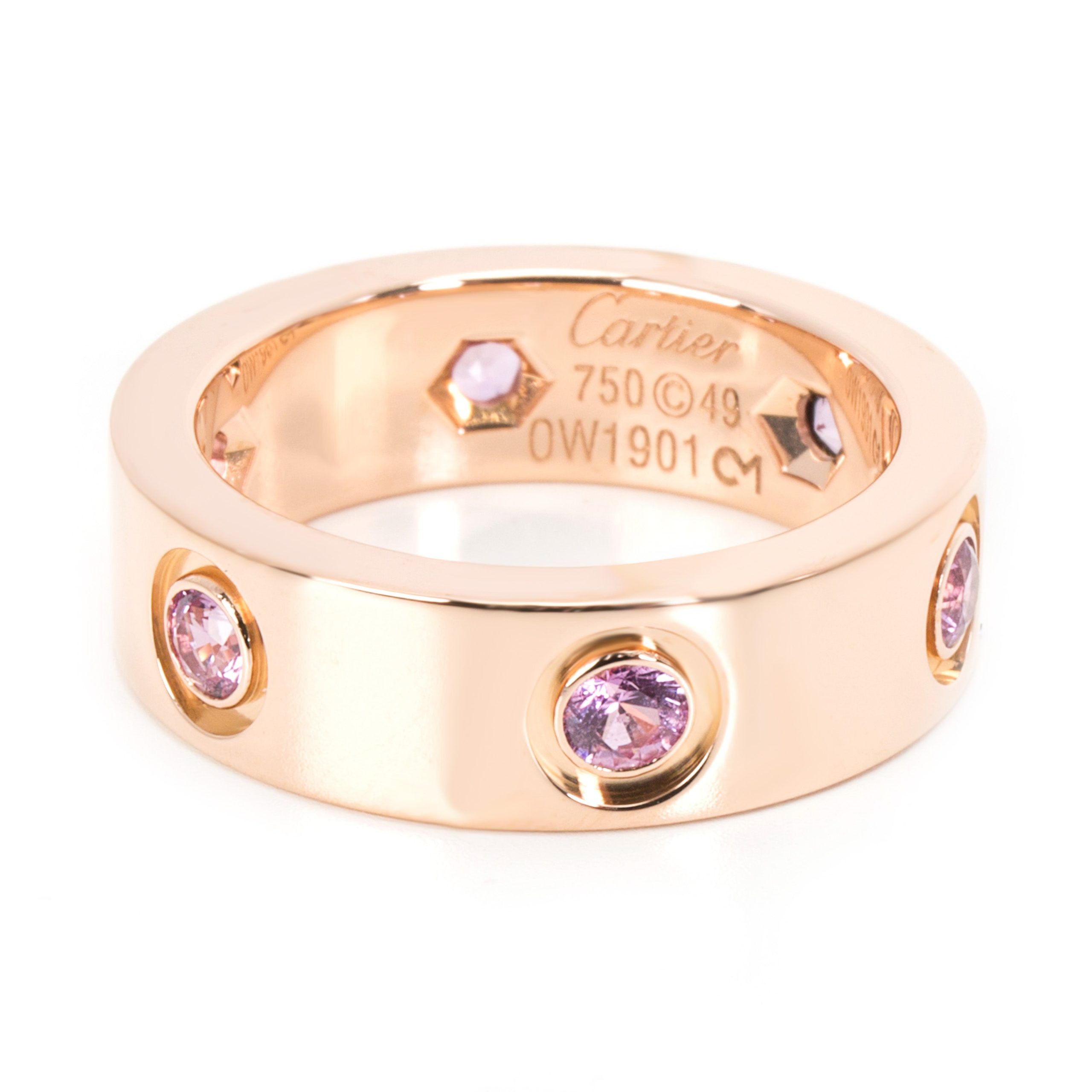 Cartier Love Pink Sapphire Ring in 18K Pink Gold