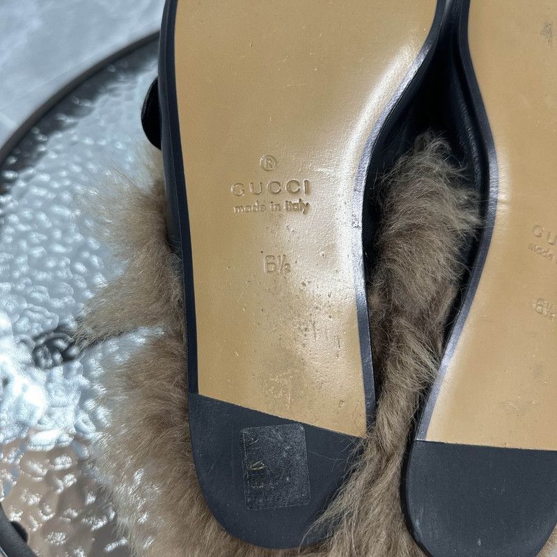 Gucci Gucci Black Fur-Lined Mules for Men - Size US 8.5 / EU 41-42 - 5 Thumbnail