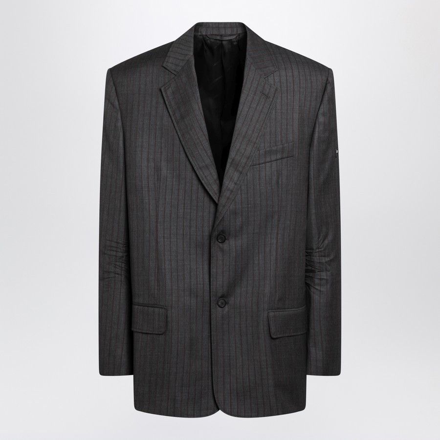Balenciaga o1d2blof0226 Wool Single-breasted Jacket in Gray Size US M / EU 48-50 / 2 - 1 Thumbnail