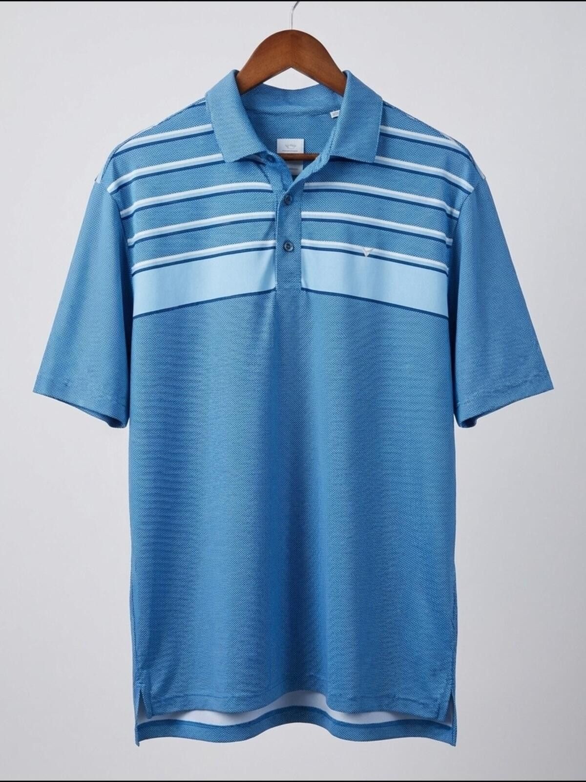 Callaway Callaway Light and Medium Blue Stripe Polo Size US L / EU 52-54 / 3 - 1 Thumbnail