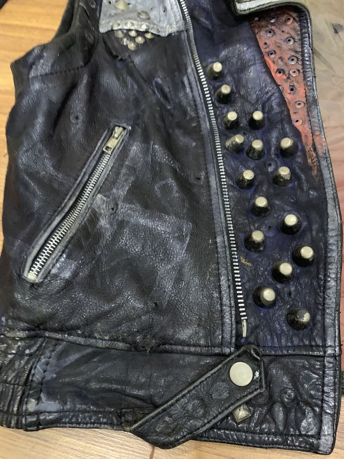 Seditionaries × Vintage VINTAGE STUDDED LEATHER VEST PUNK ROCK Size US M / EU 48-50 / 2 - 7 Thumbnail