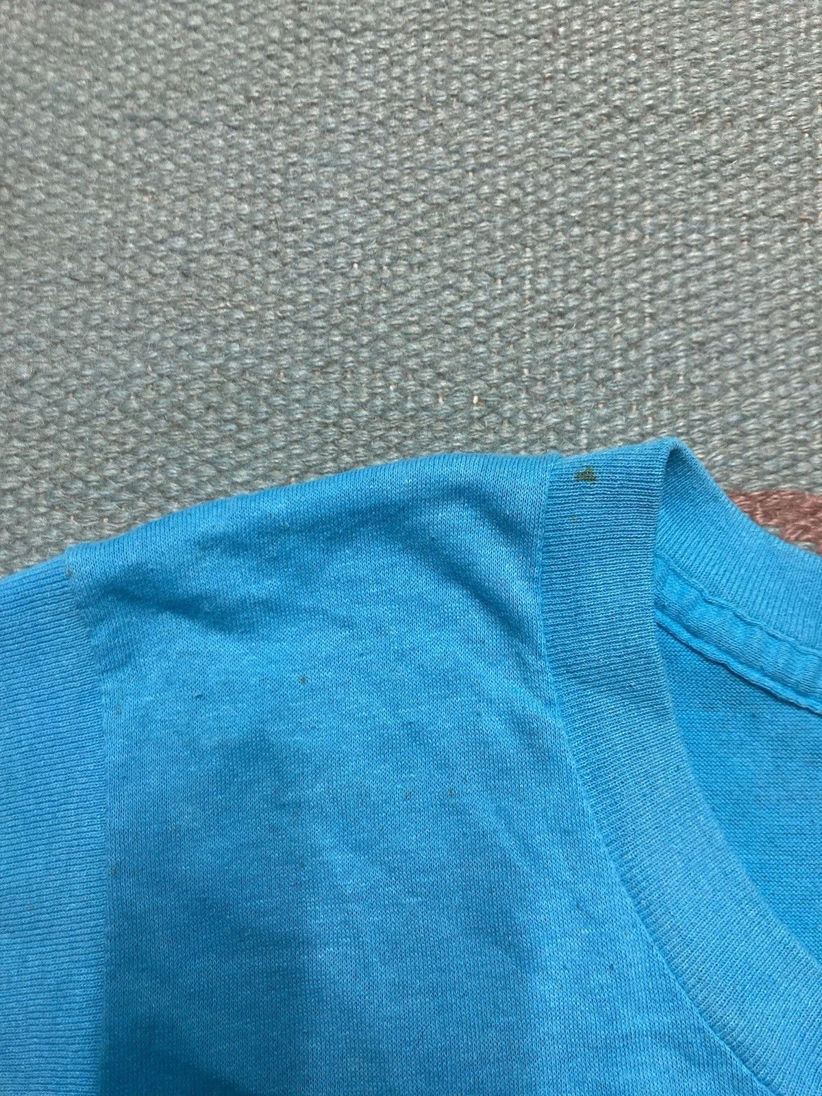 Vintage Vintage 80s pocket t shirt blank teal blue muscle soft M Size US M / EU 48-50 / 2 - 6 Thumbnail