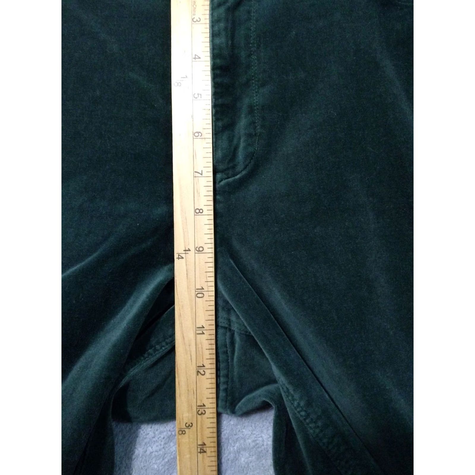 J. Jill J. Jill Pants Womens 16 Green Velvet Skinny High Rise 5 Pocket Stretch Cotton Tapered Shirt? Size 38" / US 16 / IT 52 - 4 Thumbnail