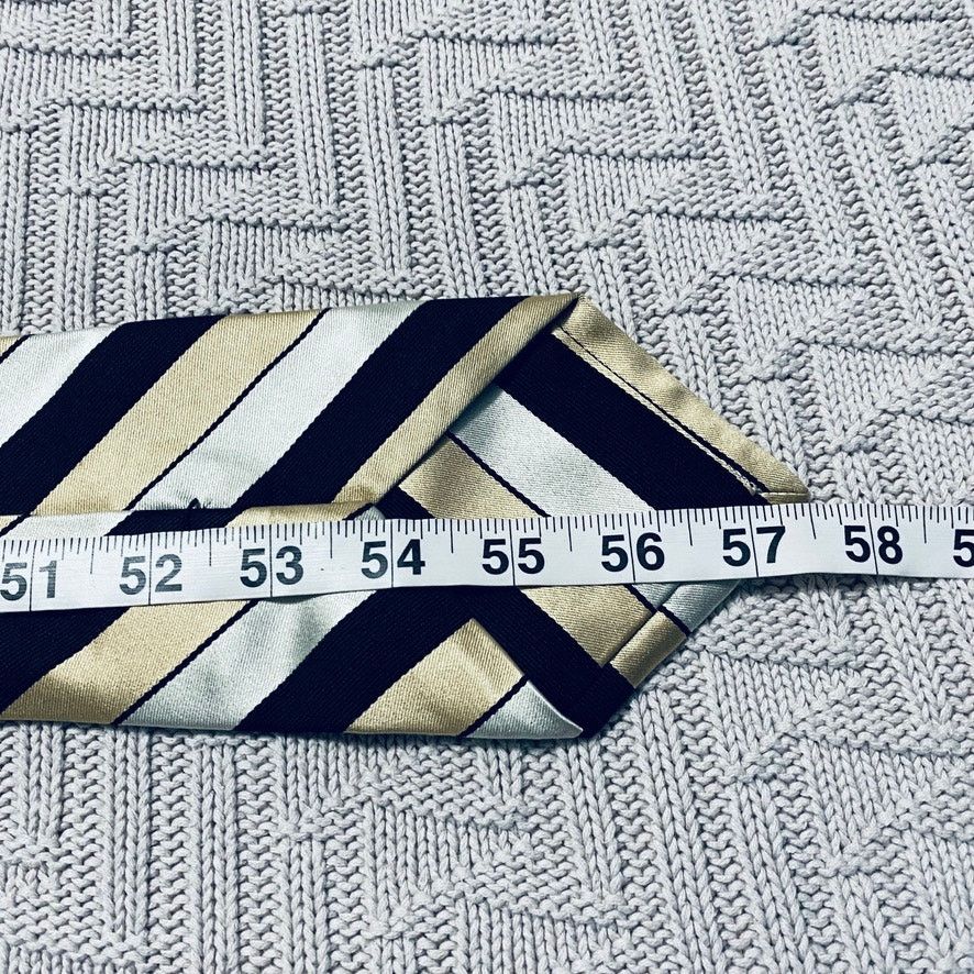 Calvin Klein Calvin Klein gold metallic striped silk tie Size ONE SIZE - 4 Thumbnail
