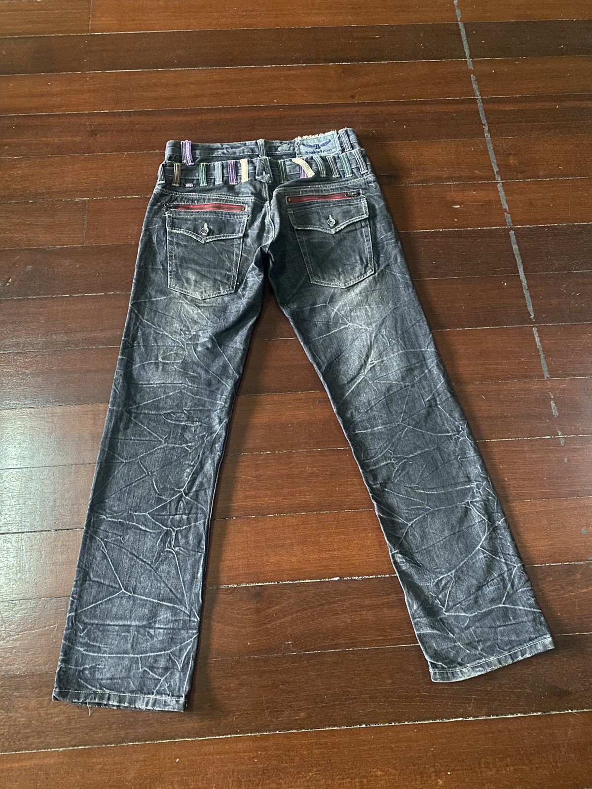 Designer × Japanese Brand × PPFM FIRE 🔥 CRAZY DESIGN ANTFUI JEANS Double Waist HONEY COMB Size US 32 / EU 48 - 1 Thumbnail