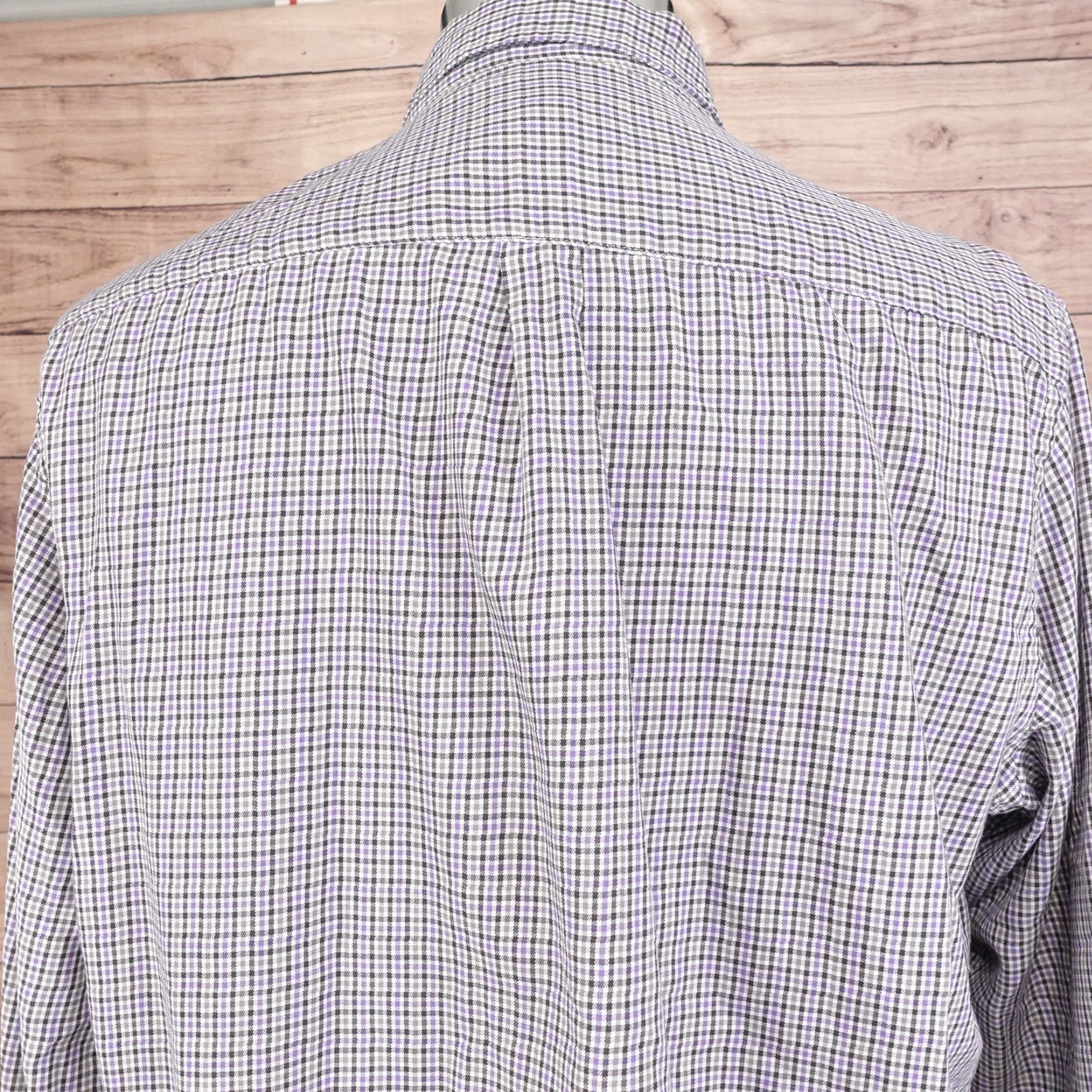 Van Heusen VAN HEUSEN Check Button-Up Shirt Long Sleeve Purple Multicolor Men's L 16-16.5 Size US L / EU 52-54 / 3 - 5 Thumbnail