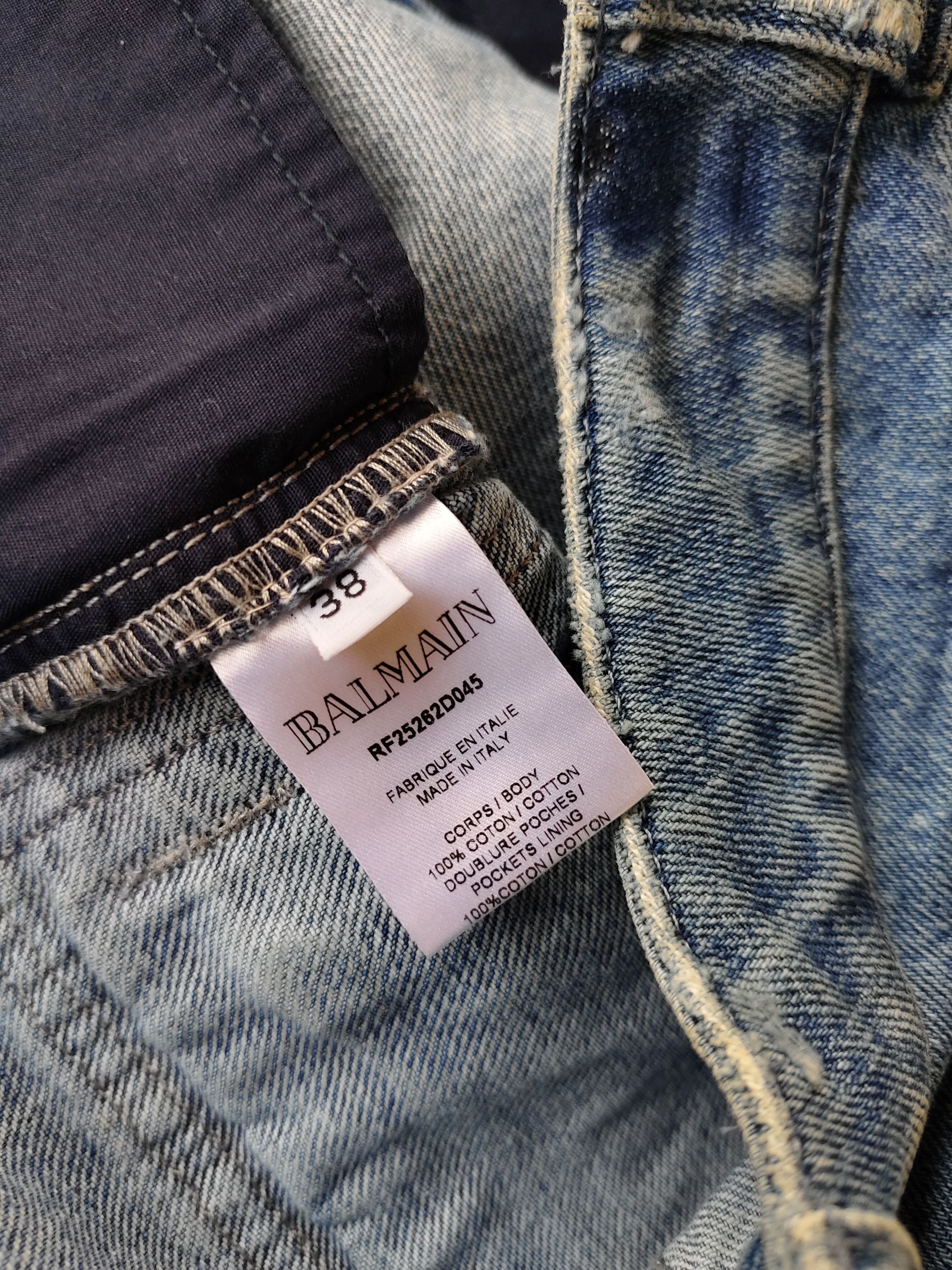 Balmain GRAIL🔥Balmain Distressed Cropped Bikers Jeans Size 28" / US 6 / IT 42 - 8 Thumbnail