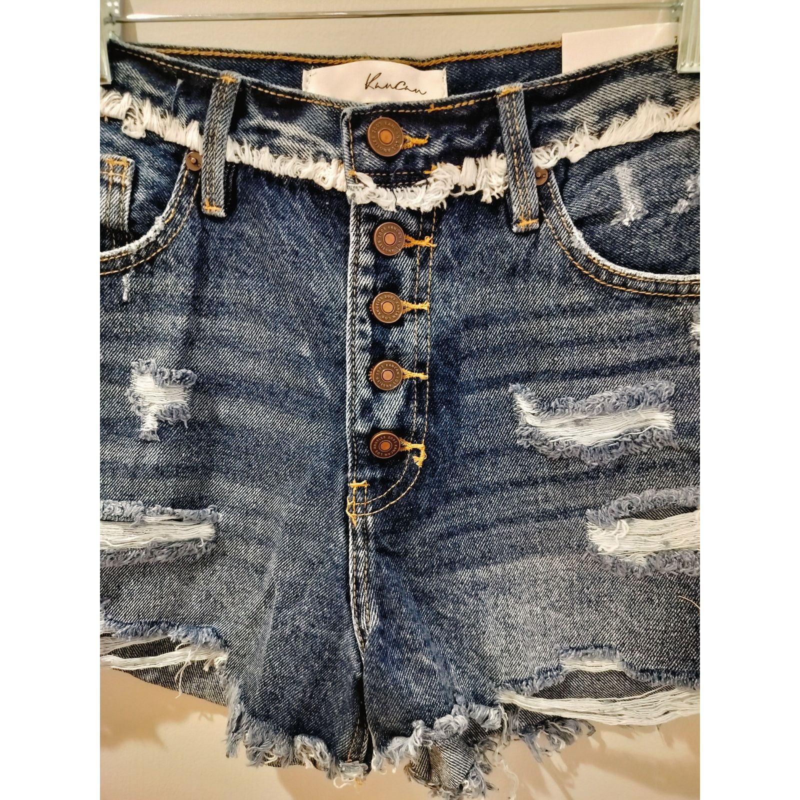 Other KanCan High Rise Distressed Shorts Button Fly Size 27 * Size 27" / US 4 / IT 40 - 2 Thumbnail