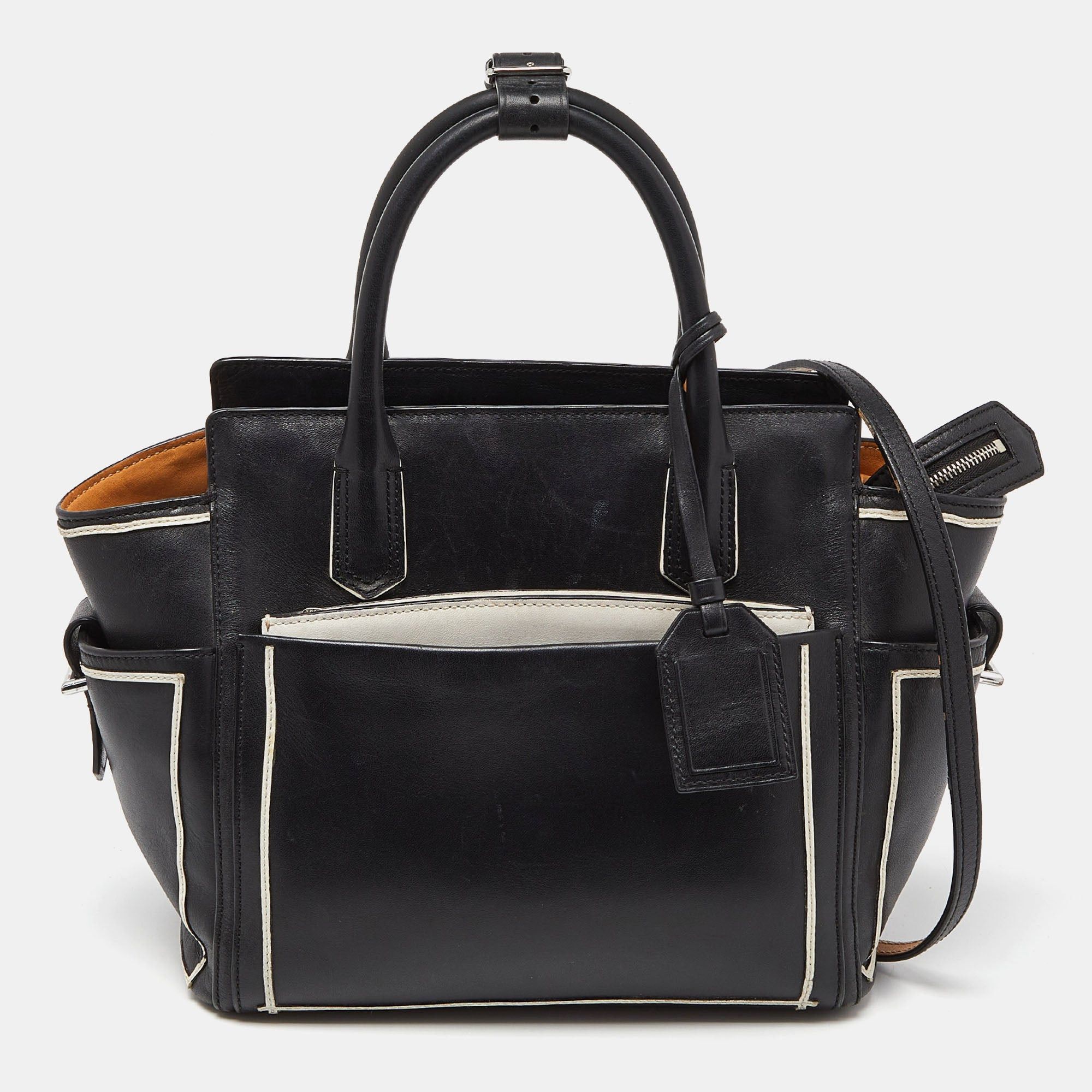 image of Reed Krakoff Black/white Leather Atlantique Tote, Women's