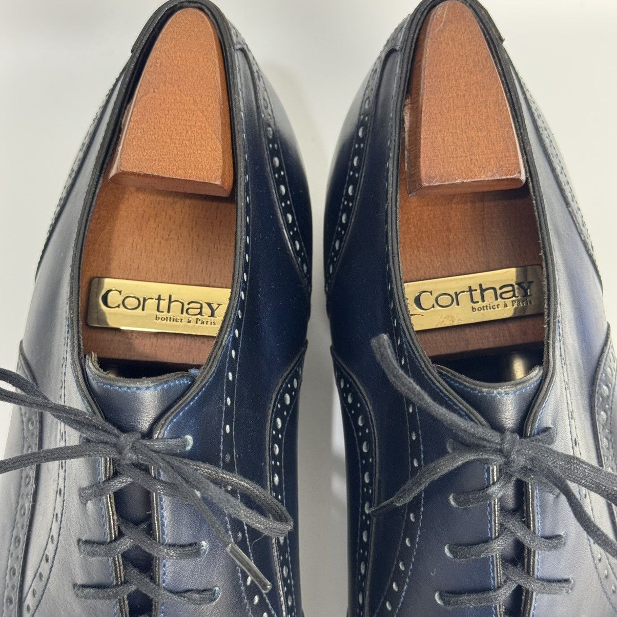 Corthay Corthay Bespoke Wingtip Oxford Navy Blue PatinaLeather Shoes Size US 10 / EU 43 - 24 Thumbnail