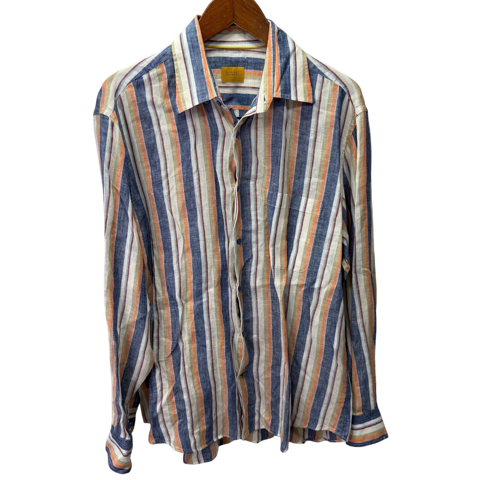 Robert Talbott Robert Talbott Men's Shirt L Linen Long Sleeve Casual #G706 Size US L / EU 52-54 / 3 - 1 Thumbnail