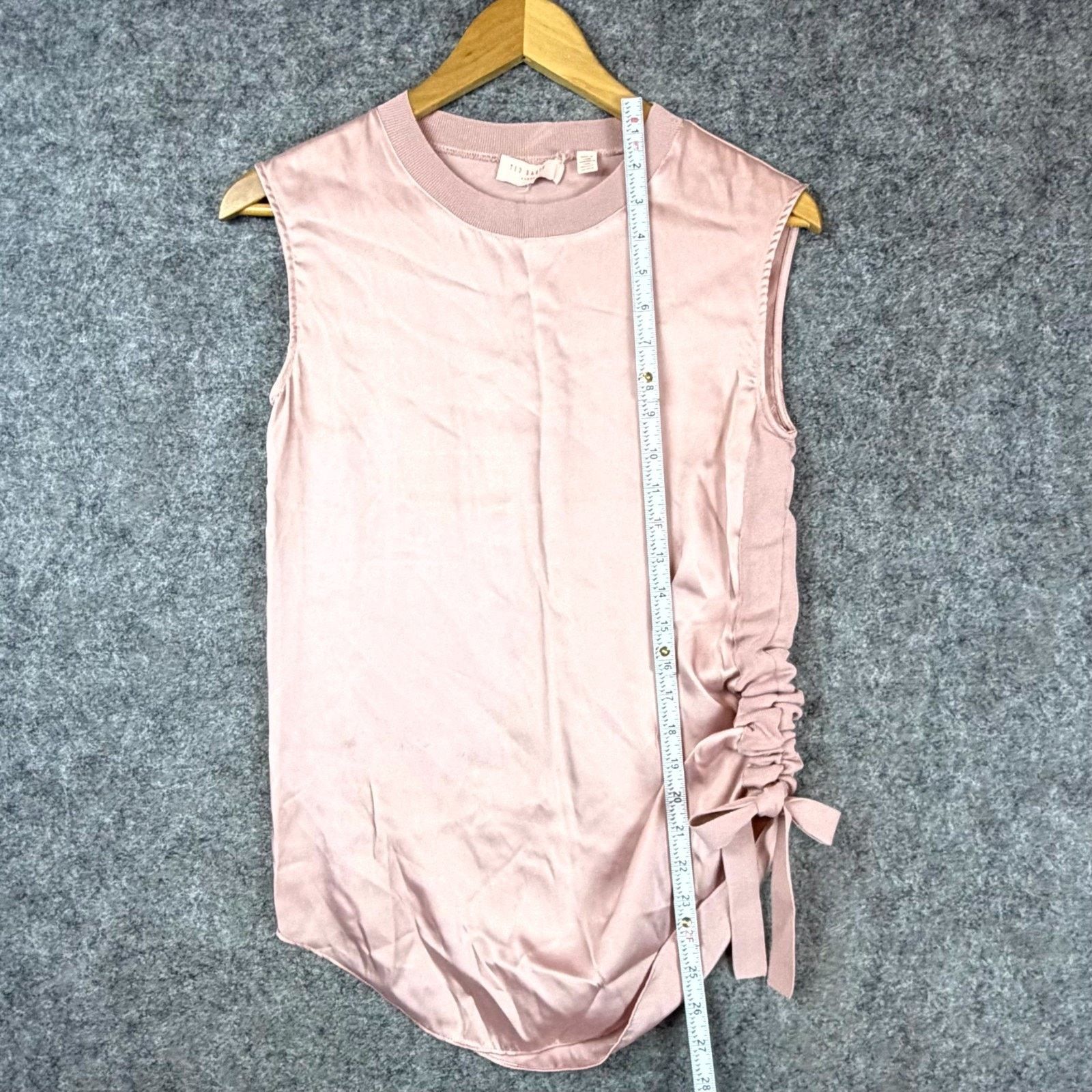 Ted Baker Ted Baker Ted Says Relax Samiey Ruched Satin Top Womens Pink Size XS / US 0-2 / IT 36-38 - 3 Thumbnail
