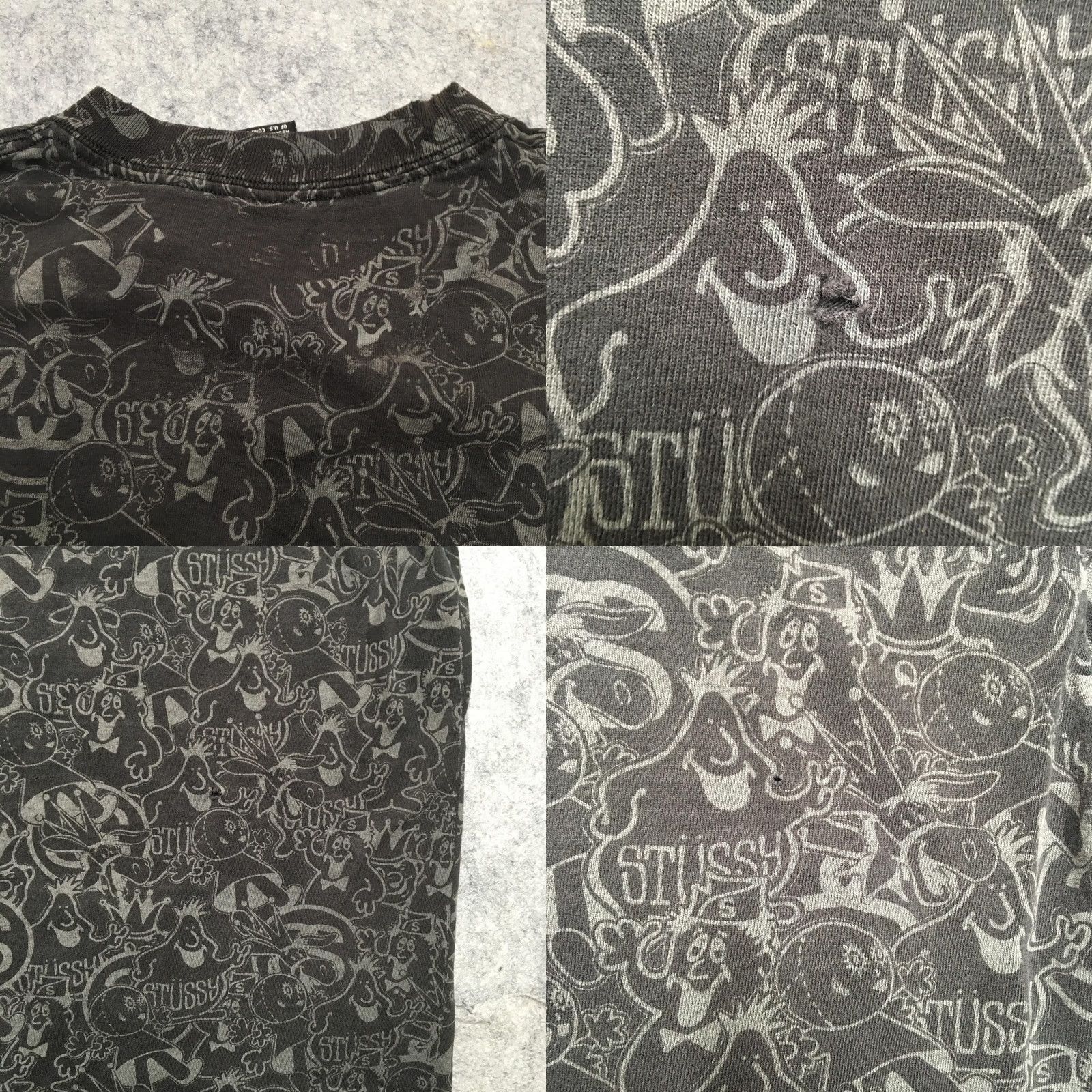 Vintage Stussy Shirt Mens Large Black All Over Graphic Print Tee Streetwear 2000s Skate Crew Neck Short Sleeve Womens? Size US L / EU 52-54 / 3 - 8 Thumbnail