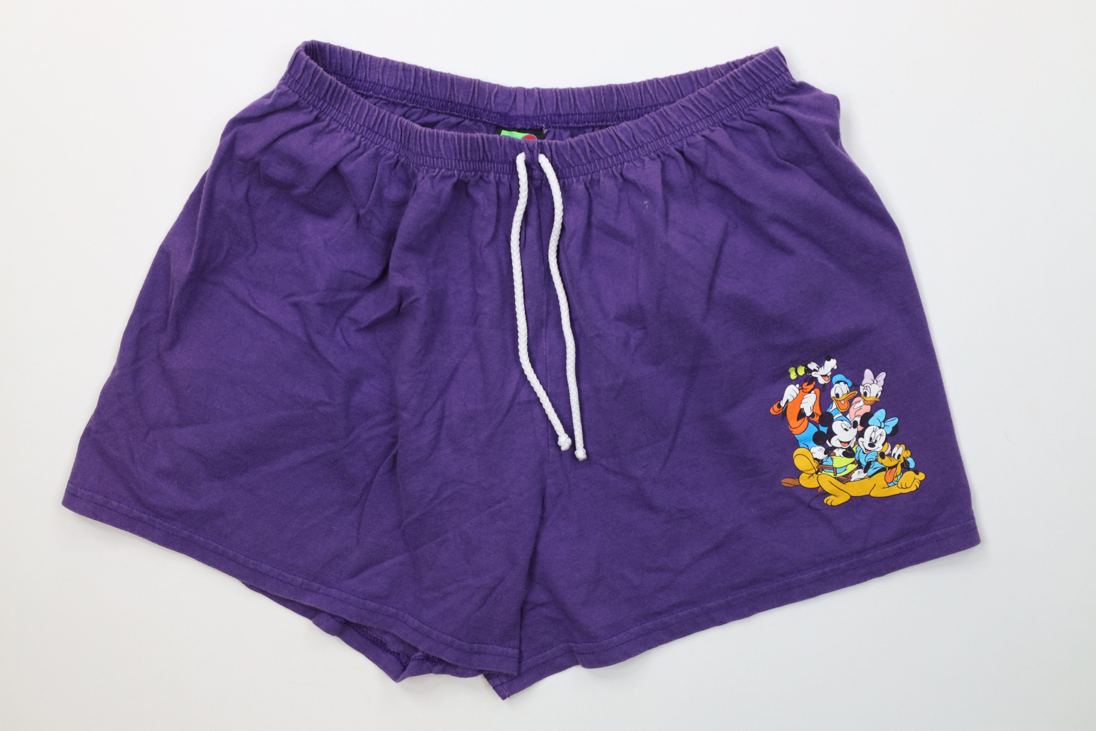 Disney Vintage 90s Disney Mickey Mouse and Friends Shorts Purple Size 26" / US 2 / IT 38 - 1 Thumbnail