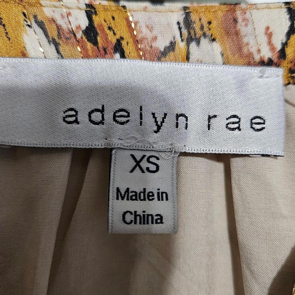Designer Adelyn Rae Chic Floral Mini Dress in Mustard Yellow Size S / US 4 / IT 40 - 5 Thumbnail