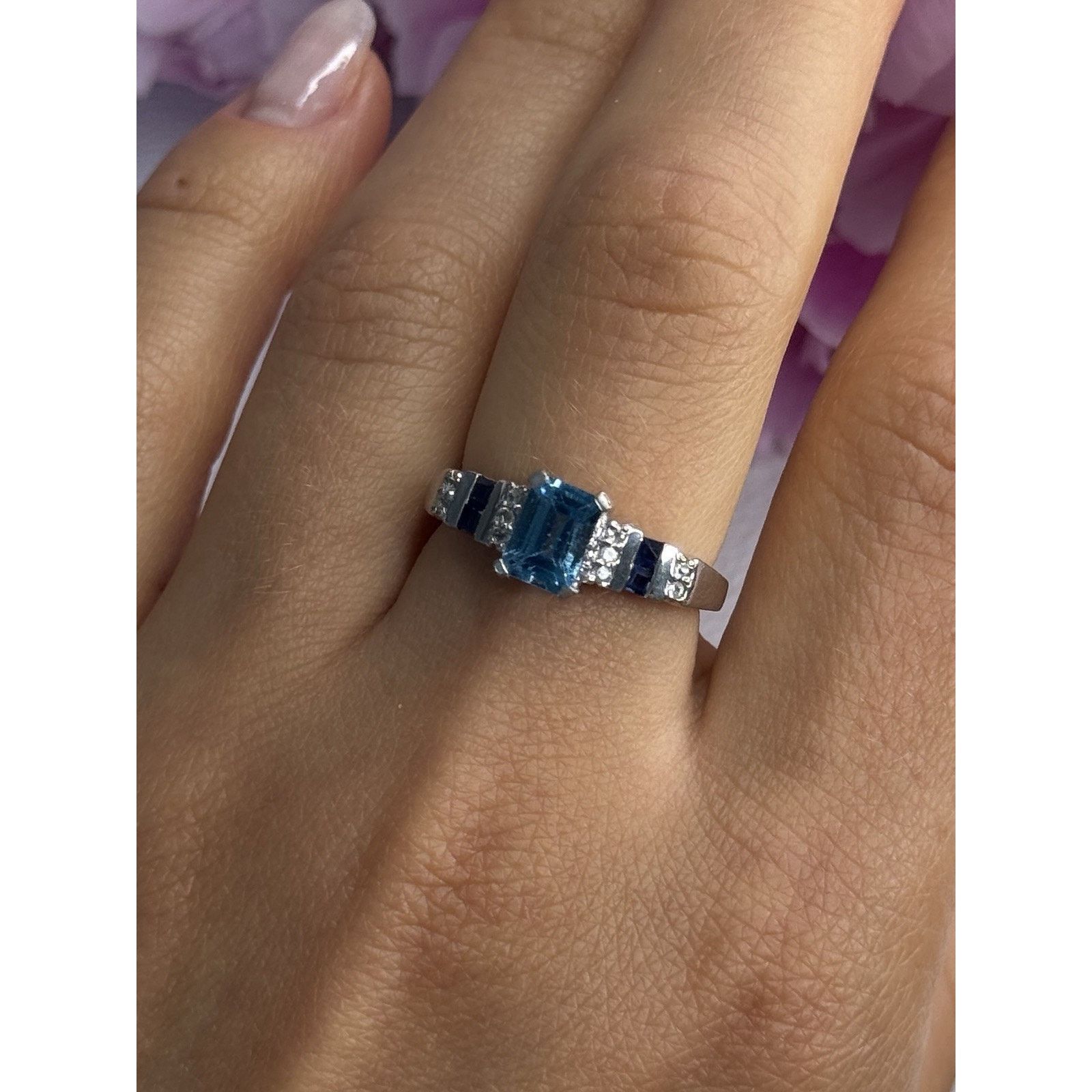 Jewelry 925 STERLING SILVER TOPAZ SAPPHIRE BERYL RING SIZE 8 Size ONE SIZE - 8 Thumbnail