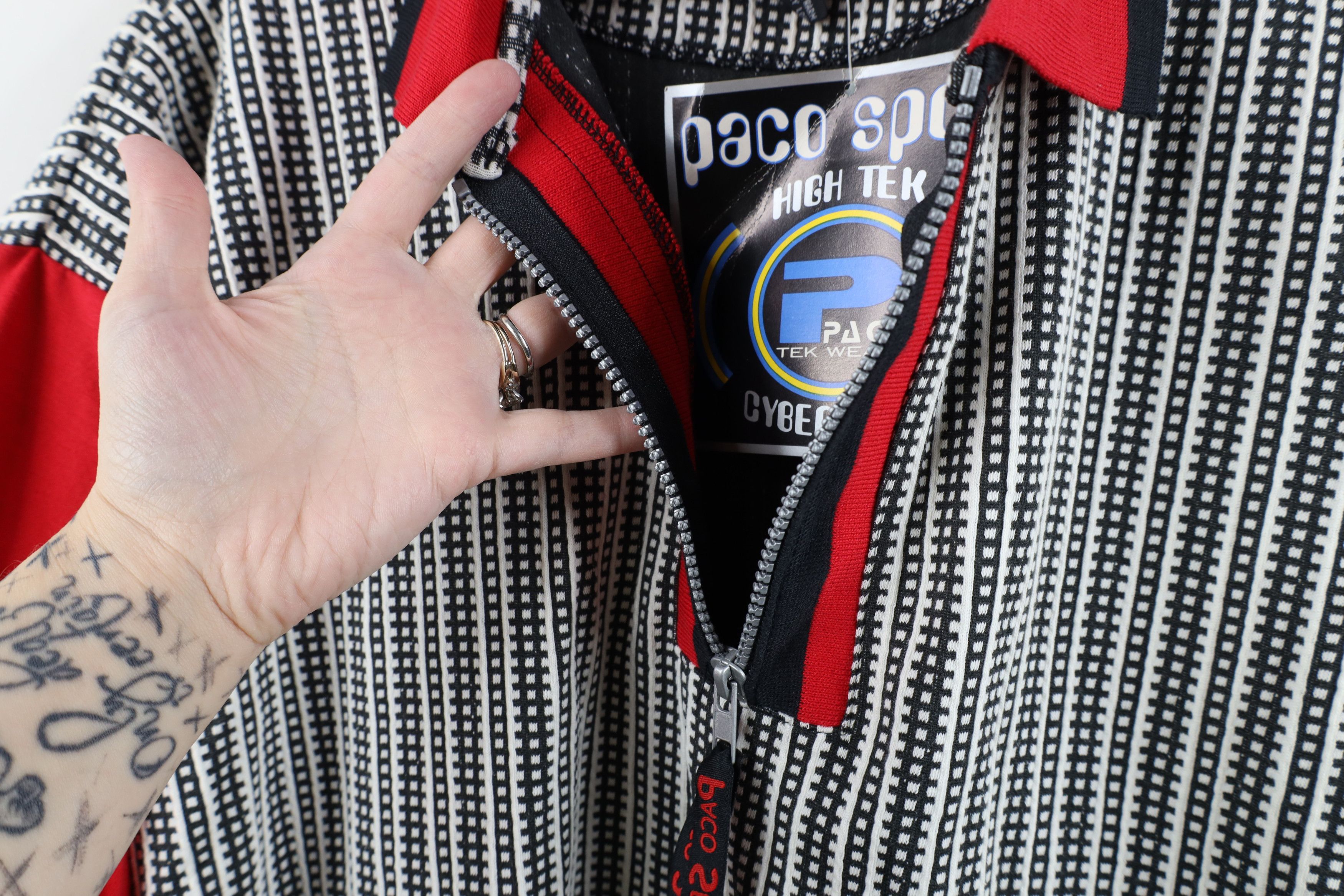 Vintage Deadstock Vintage 90s Streetwear Striped Baggy Half Zip Polo Size US L / EU 52-54 / 3 - 5 Thumbnail