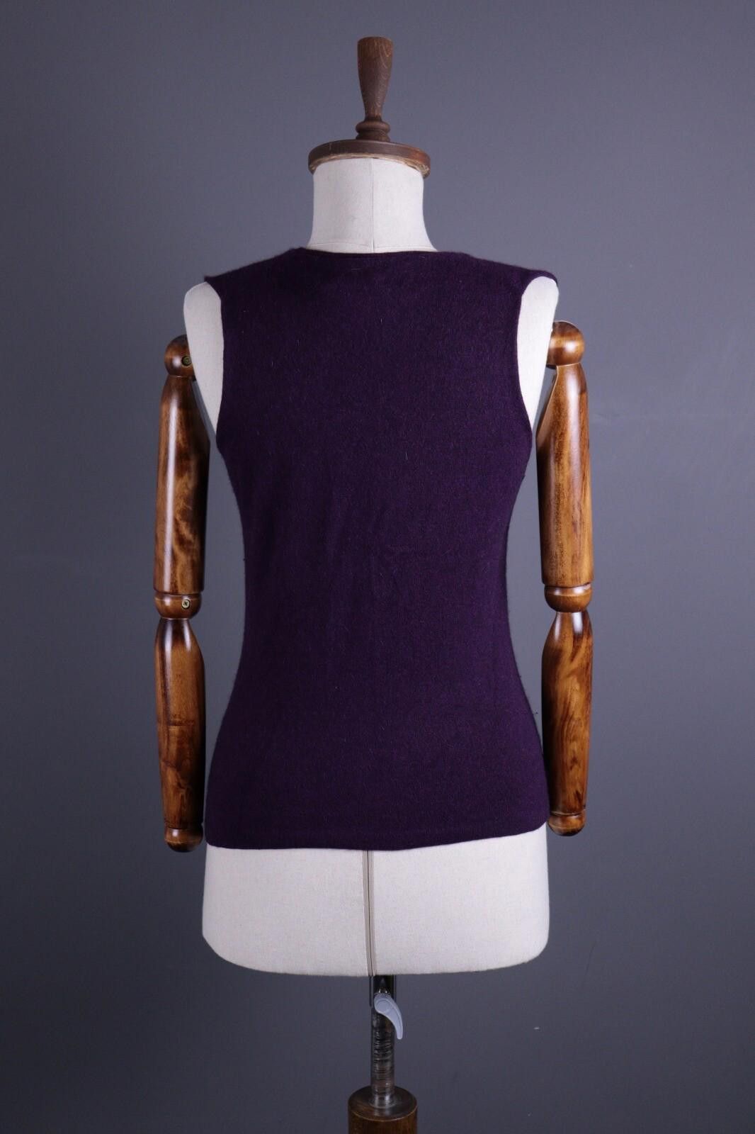 TIGRE BROCANTE Brora Purple Wool Knit Vest Cardigan Sweater Size S Size S / US 4 / IT 40 - 7 Thumbnail