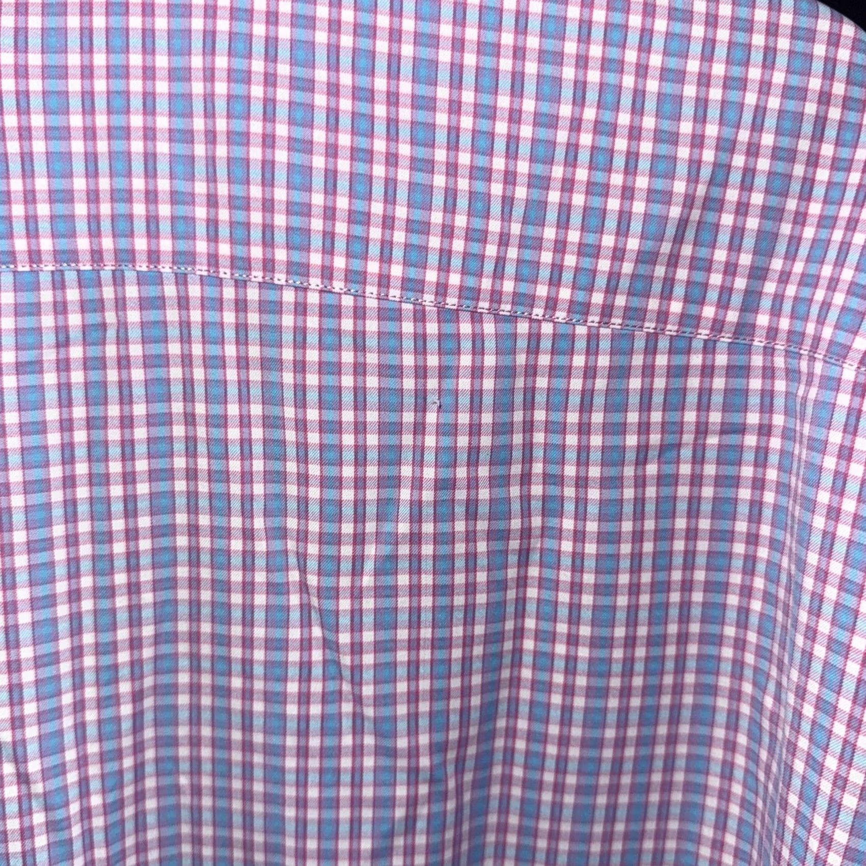 Peter Millar Peter Millar Shirt Mens Large Blue Pink Check Summer Comfort Button-Down Stretch Size US L / EU 52-54 / 3 - 5 Thumbnail