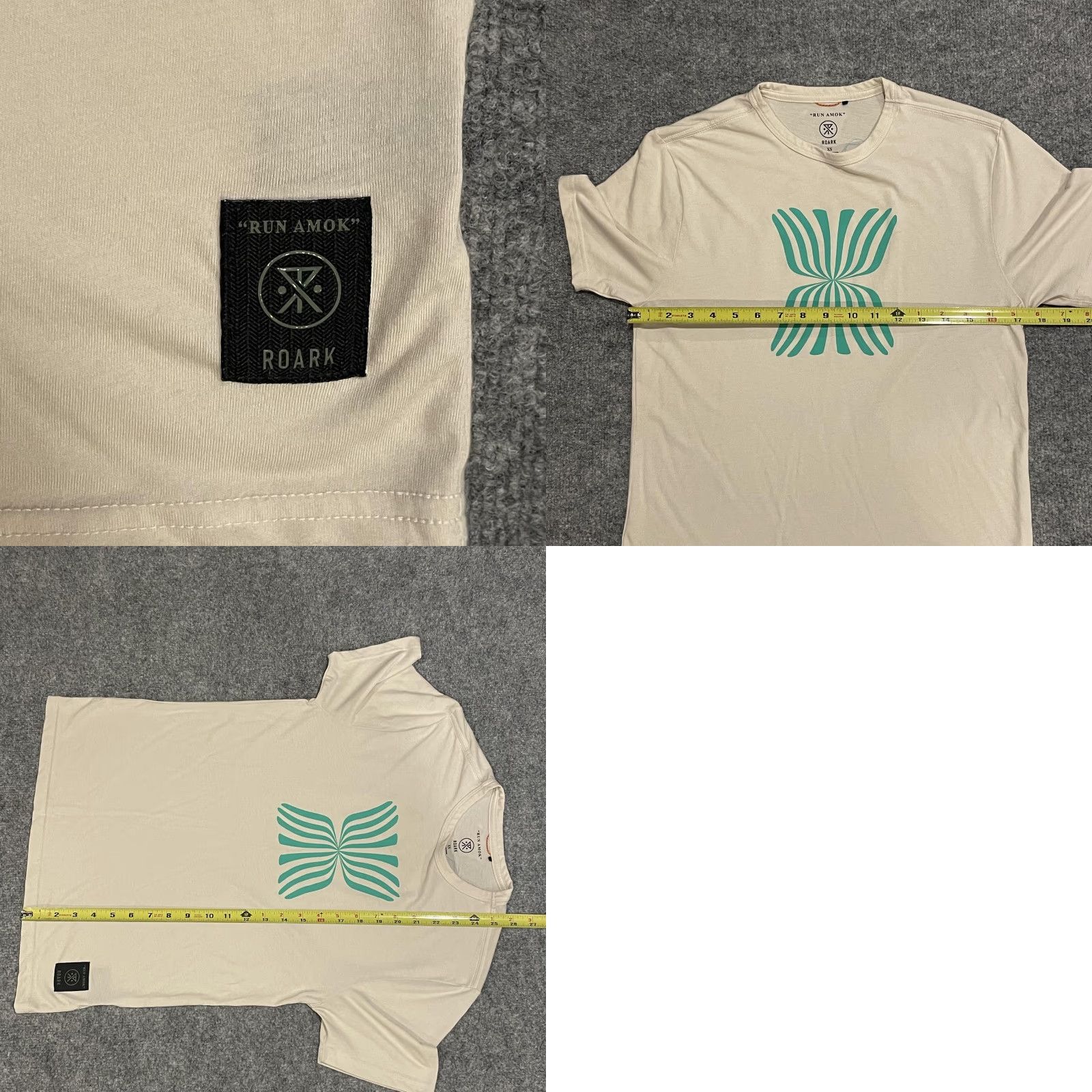 Roark Roark Run Amok Mathis Core SS Shirt Mens XS Beige Graphic Running TShirt Tee Size US XS / EU 42 / 0 - 8 Thumbnail
