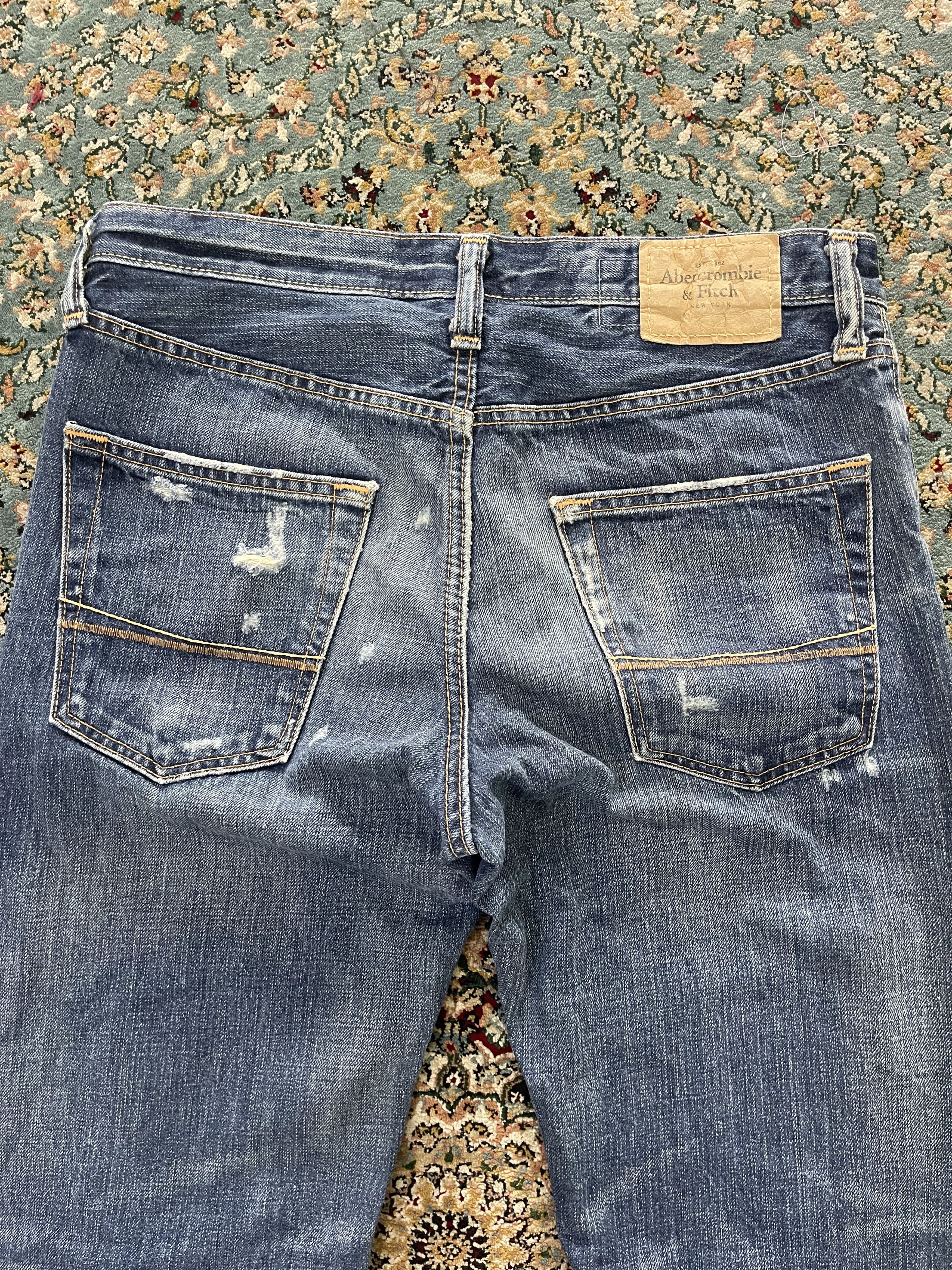 Abercrombie & Fitch A&F BAXTER Low Rise Slim Boot Denim Distressed Size 30x30 Size US 30 / EU 46 - 16 Thumbnail